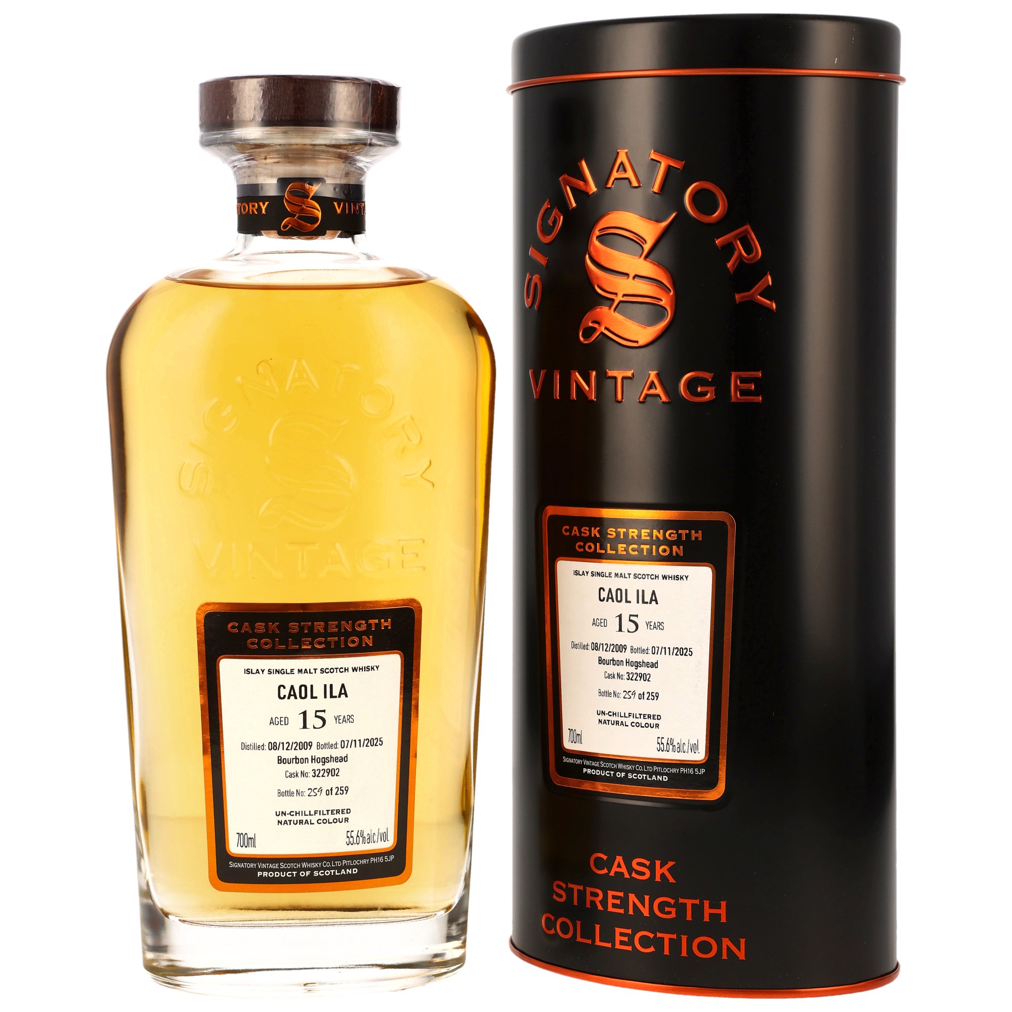 Caol Ila 15 Jahre 2009/2025 Bourbon Hogshead #322902 Signatory Vintage CS 55.6% 0,7l