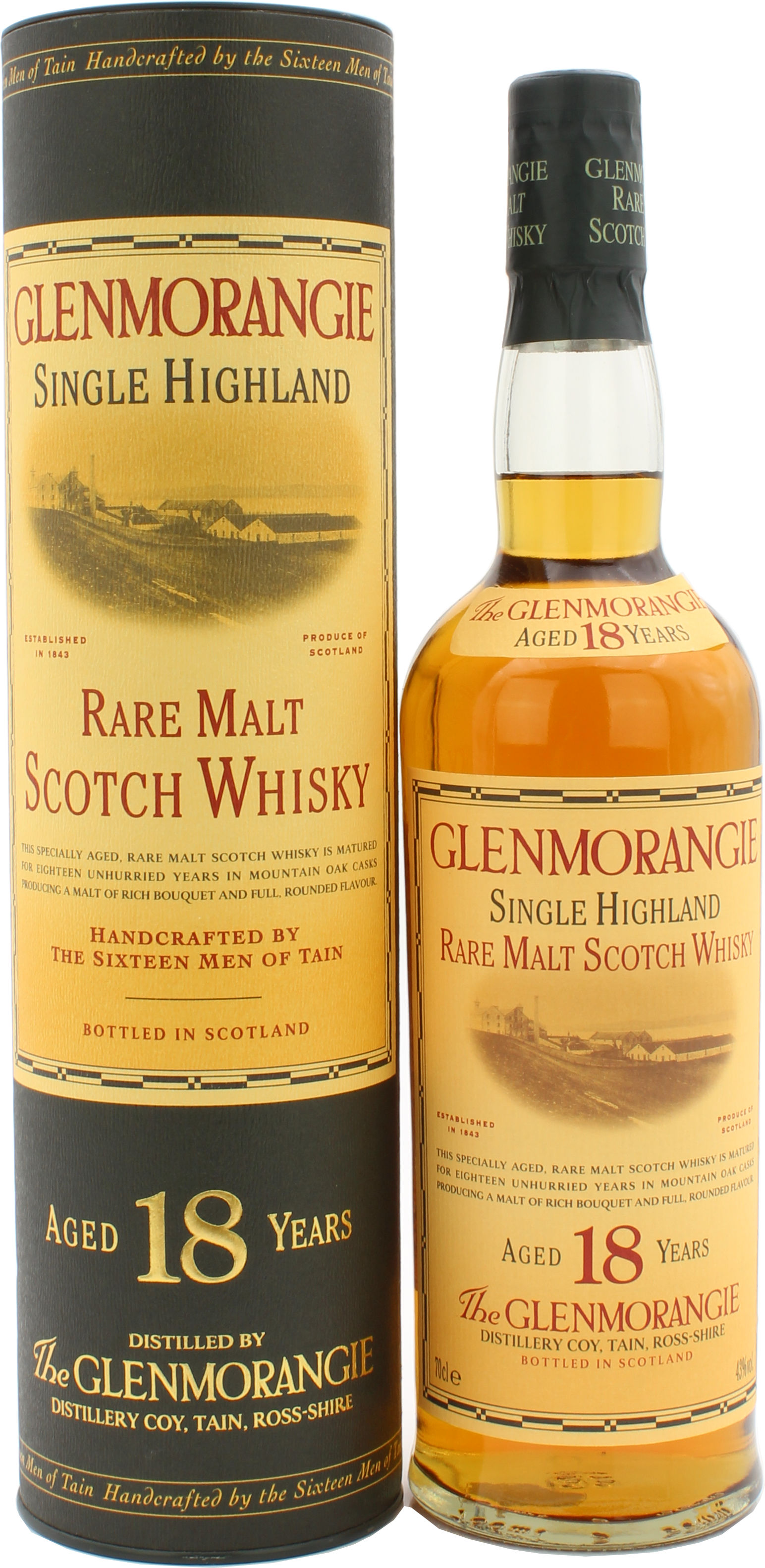 Glenmorangie 18 Jahre Rare Malt altes Design 2000er 43.0% 1 Liter