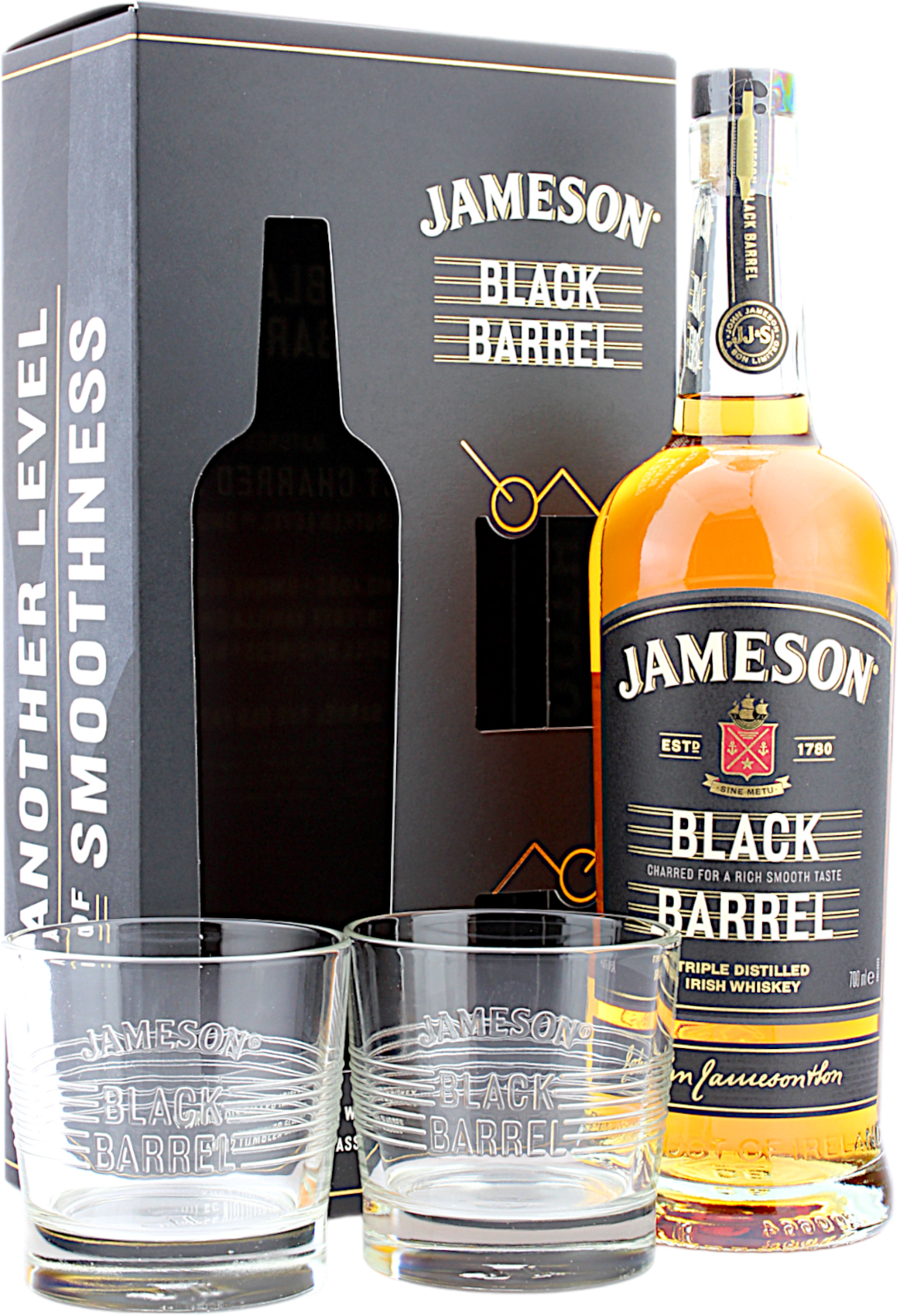 Jameson Black Barrel Geschenkset mit 2 Tumblern 40.0% 0,7l