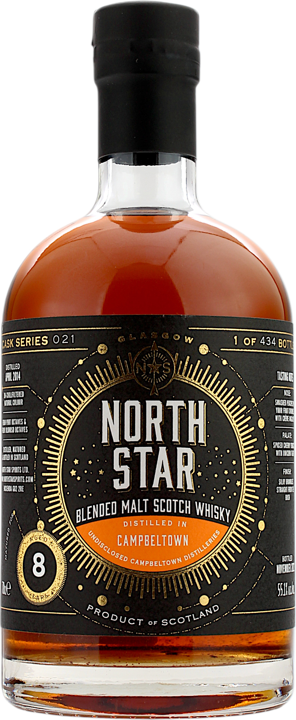 North Star 8 Jahre 2014/2022 Campbeltown Blended Malt 55.1% 0,7l