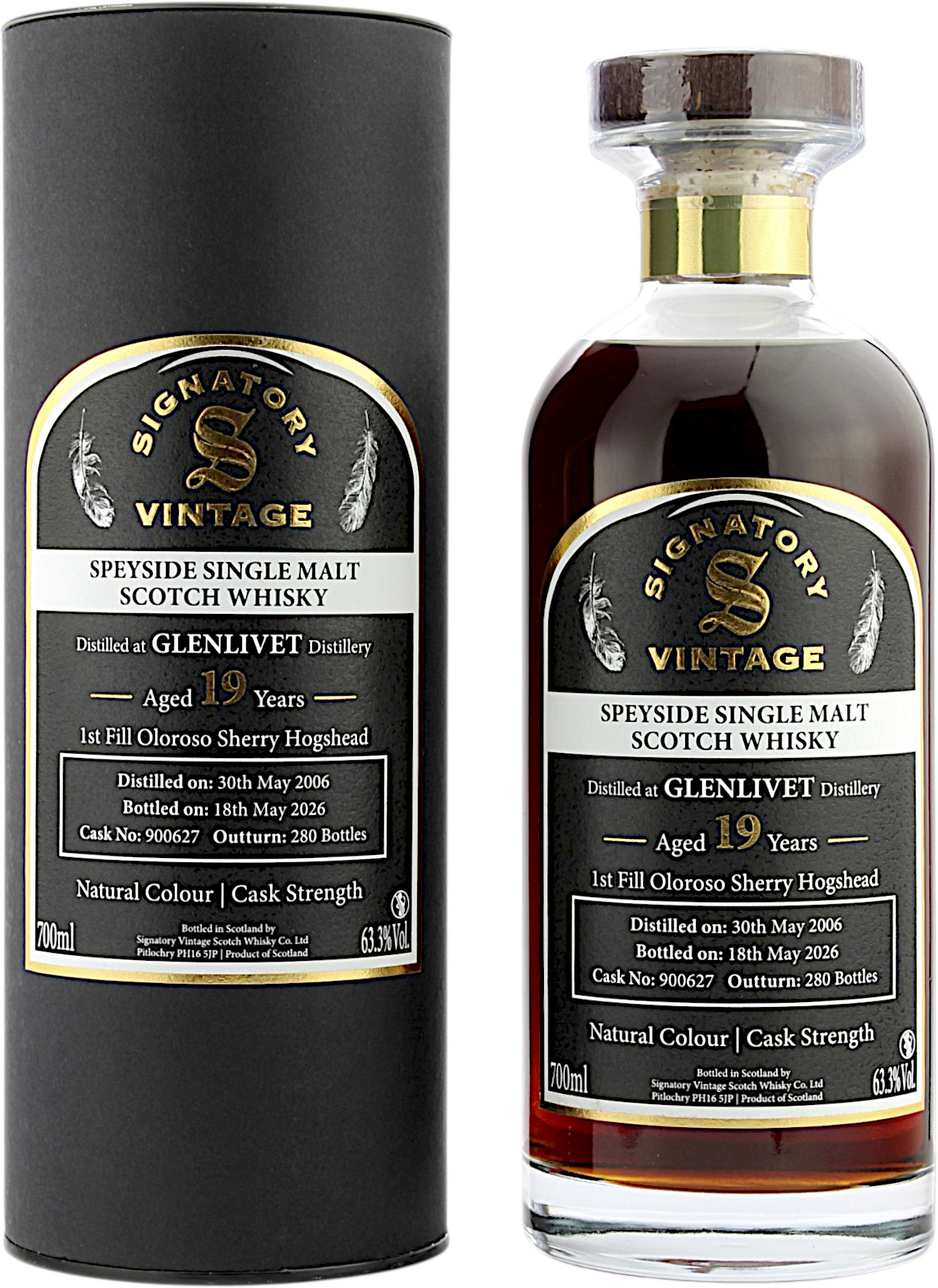 Glenlivet 19 Jahre 2006/2026 1st Fill Oloroso Sherry Hogshead #900627 Signatory Vintage CS 63.3% 0,7l