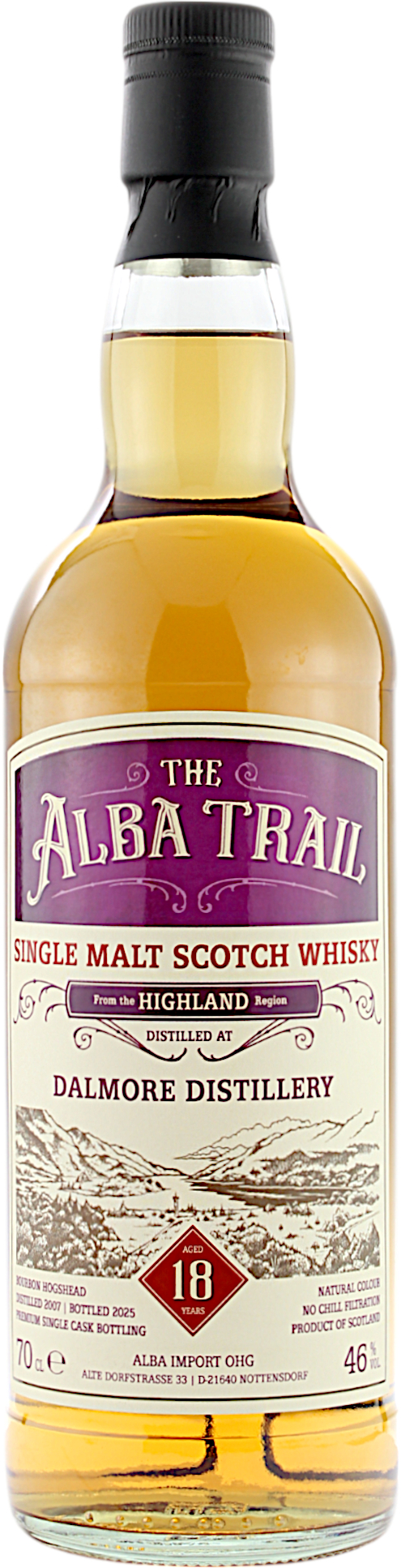 Dalmore 18 Jahre 2007/2025 First Fill Bourbon Hogshead The Alba Trail 46.0% 0,7l