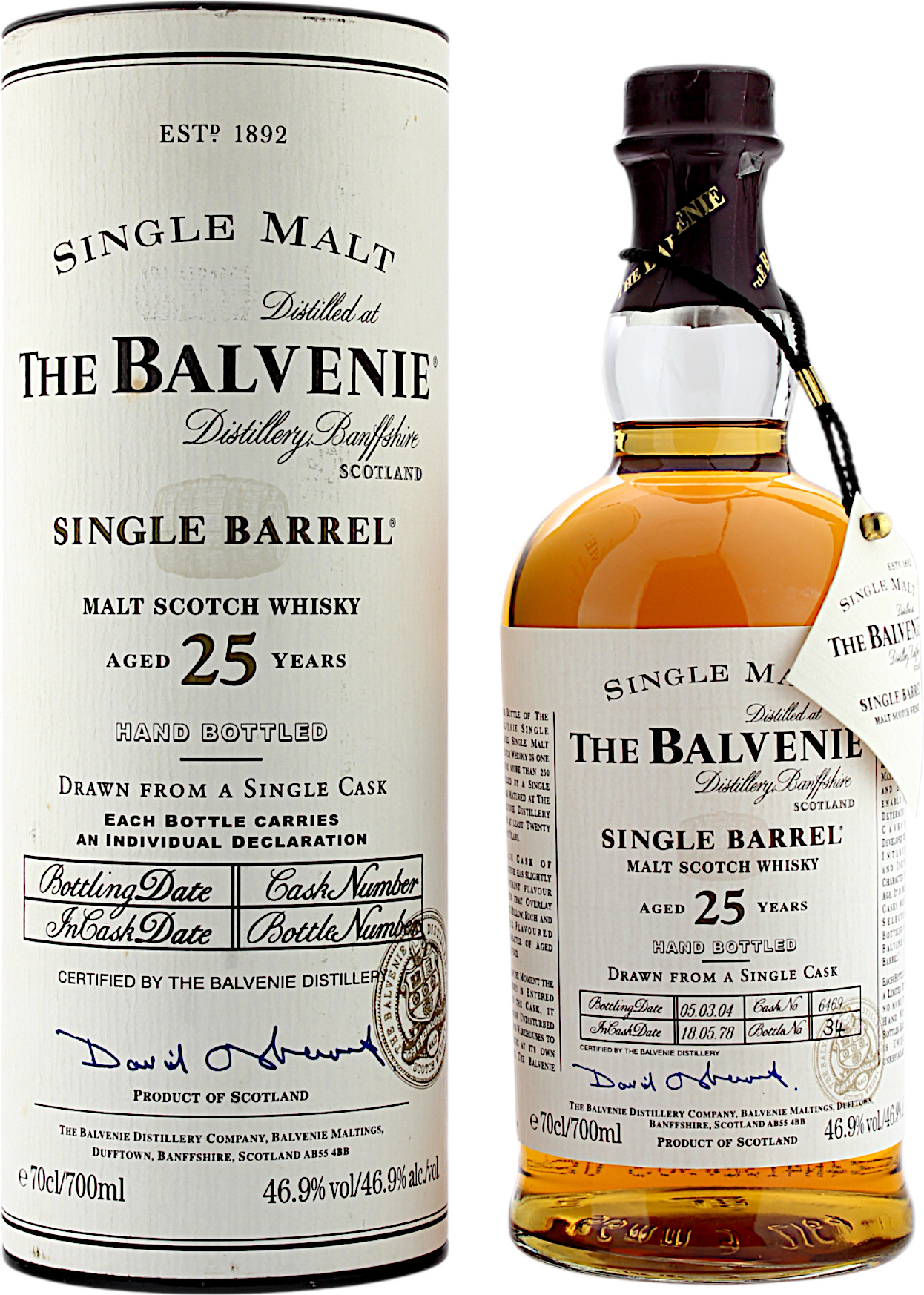 Balvenie 25 Jahre 1978/2004 Single Barrel Hand Bottled 46.9% 0,7l