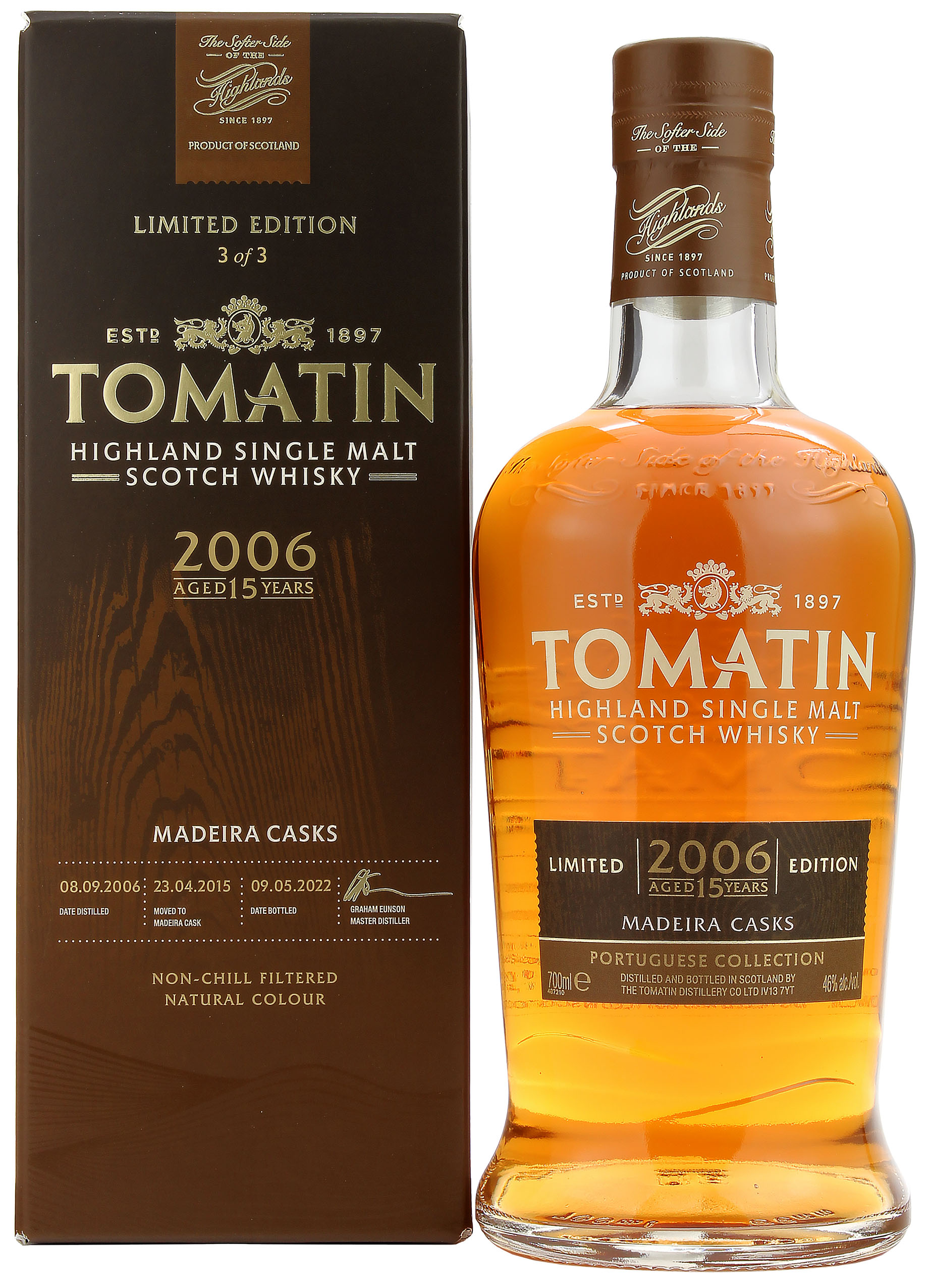 Tomatin 15 Jahre 2006/2022 Madeira Cask Portuguese Collection 46.0% 0,7l