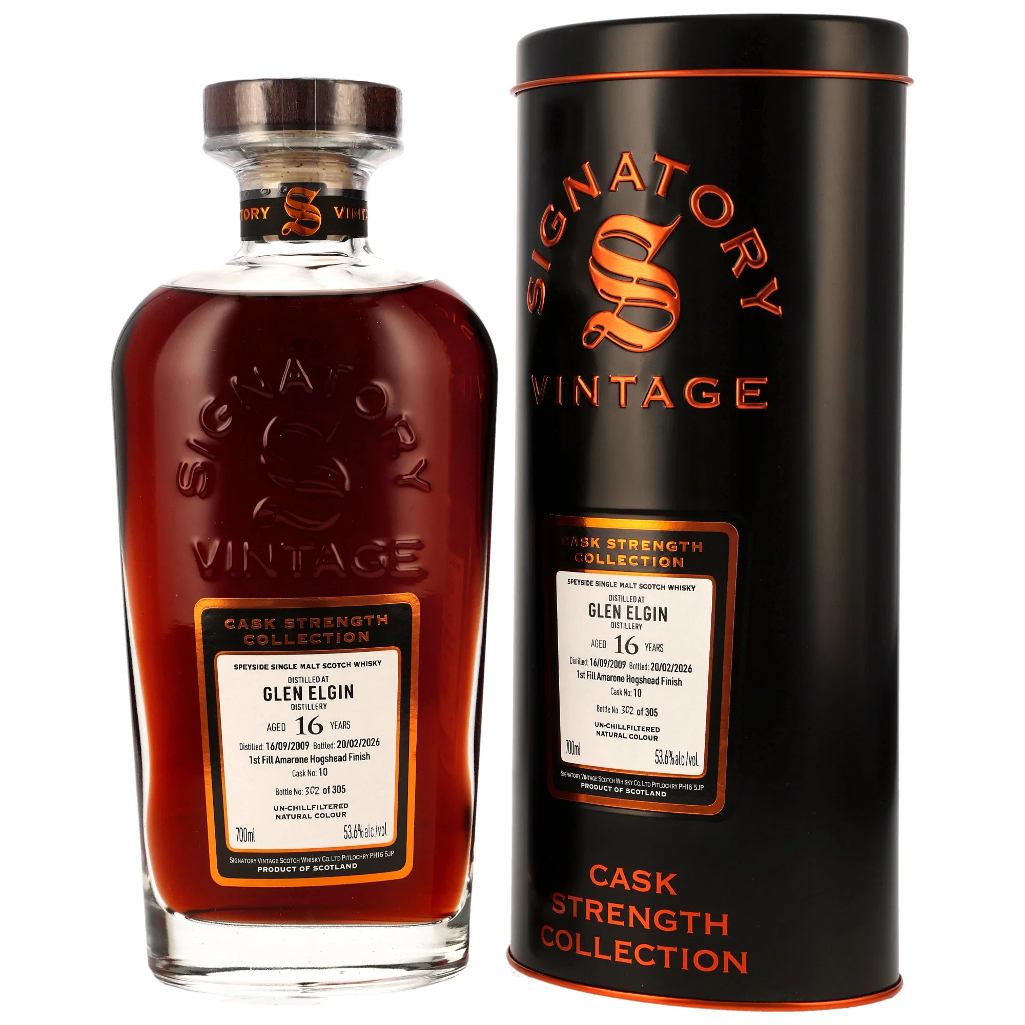 Glen Elgin 16 Jahre 2009/2026 1st Fill Amarone Cask Finish #10 Signatory Cask Strength 53.6% 0,7l