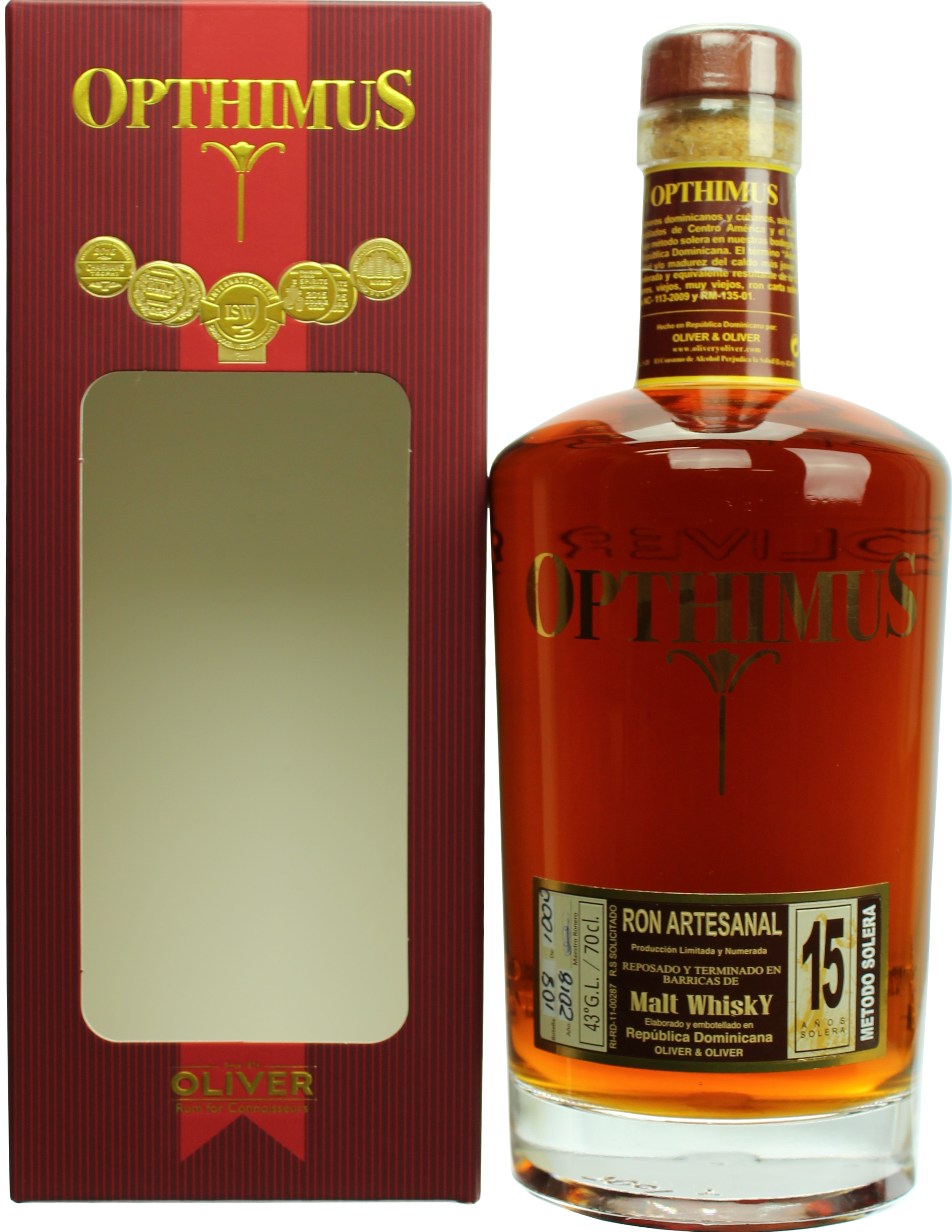 Opthimus 15 Jahre Rum Single Malt Cask Finish 43.0% 0,7l