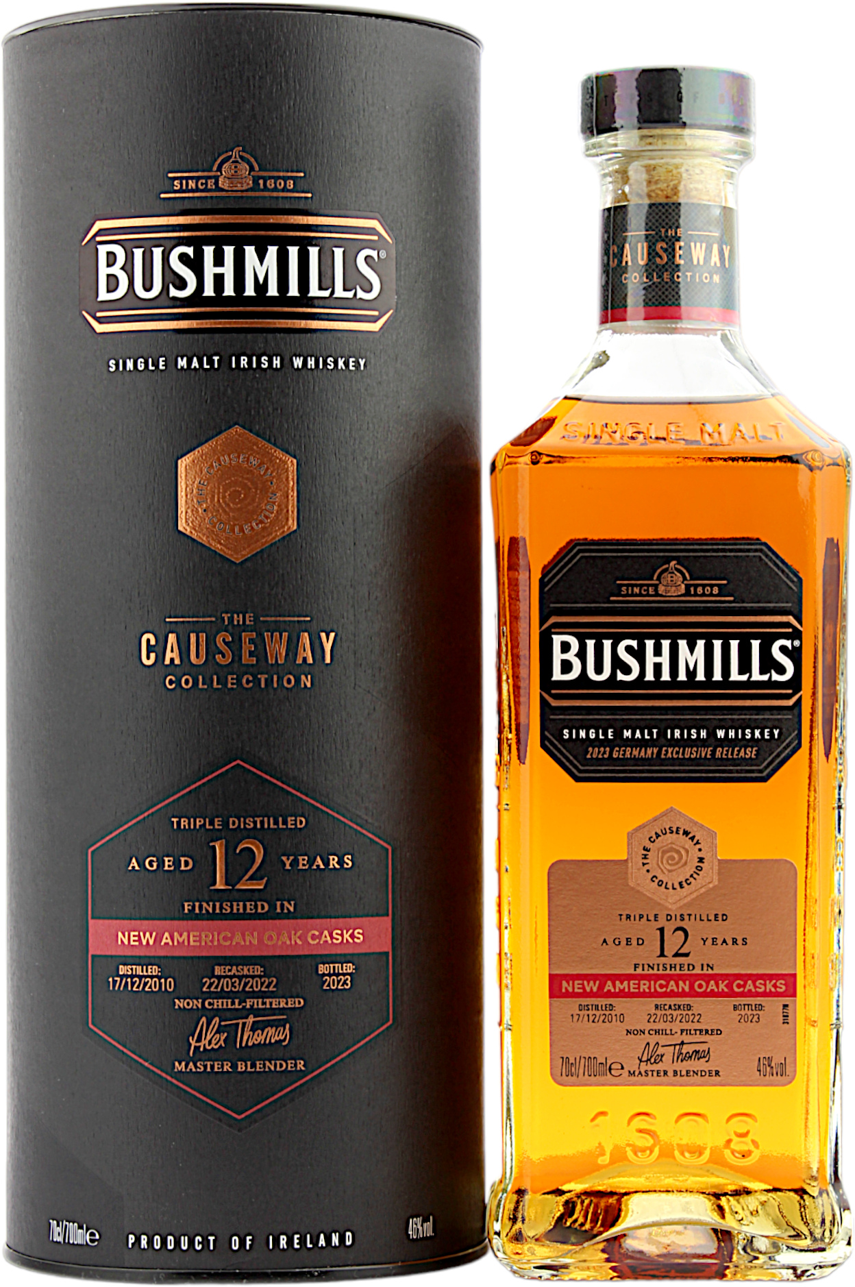 Bushmills 12 Jahre 2010/2023 Causeway Collection New American Oak Casks 46.0% 0,7l Bushmills 12 Jahre 2010/2023 Causeway Collection New American Oak Casks 46.0% 0,7l