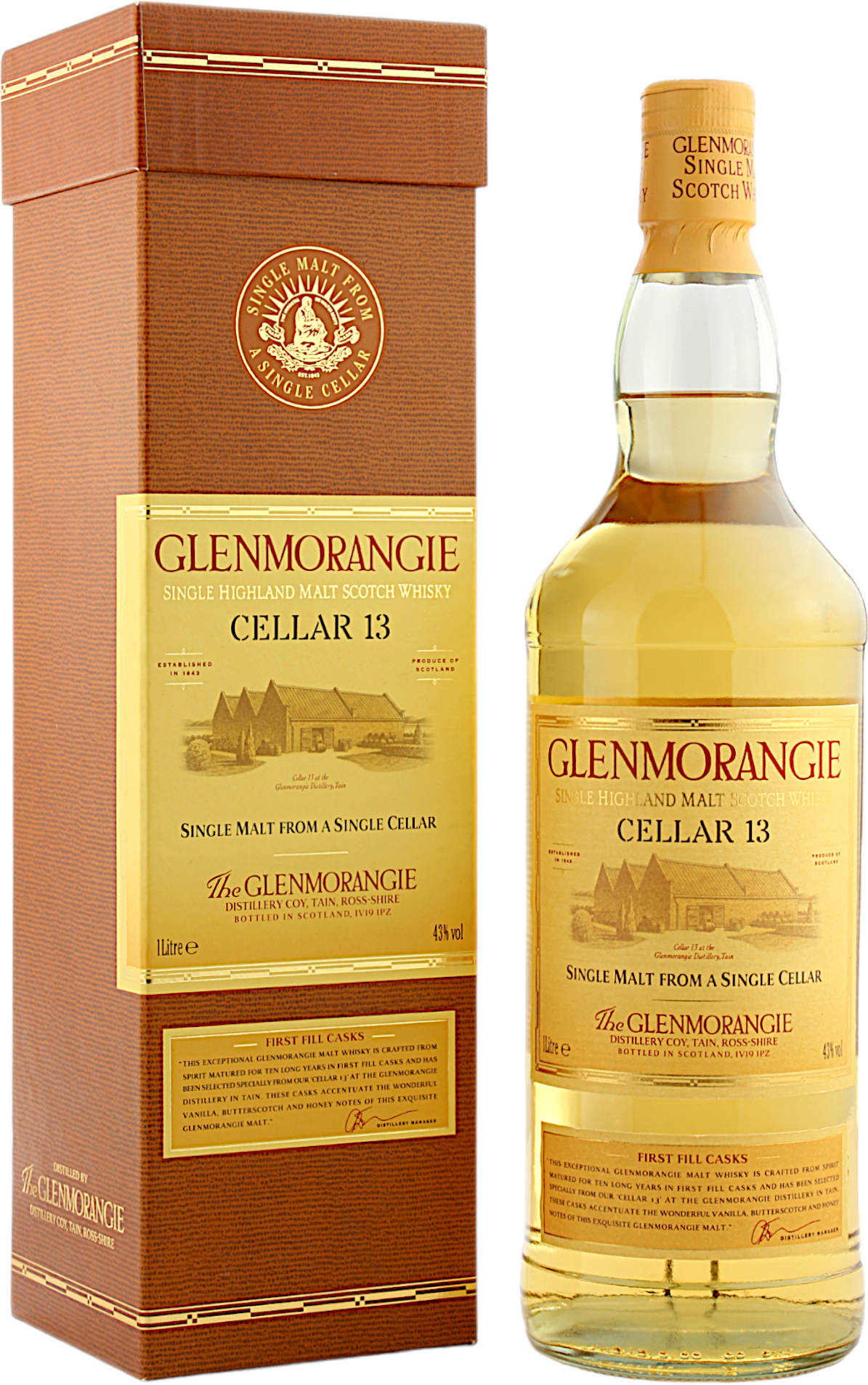 Glenmorangie Cellar 13 First Fill Casks 2001 43.0% 1 Liter