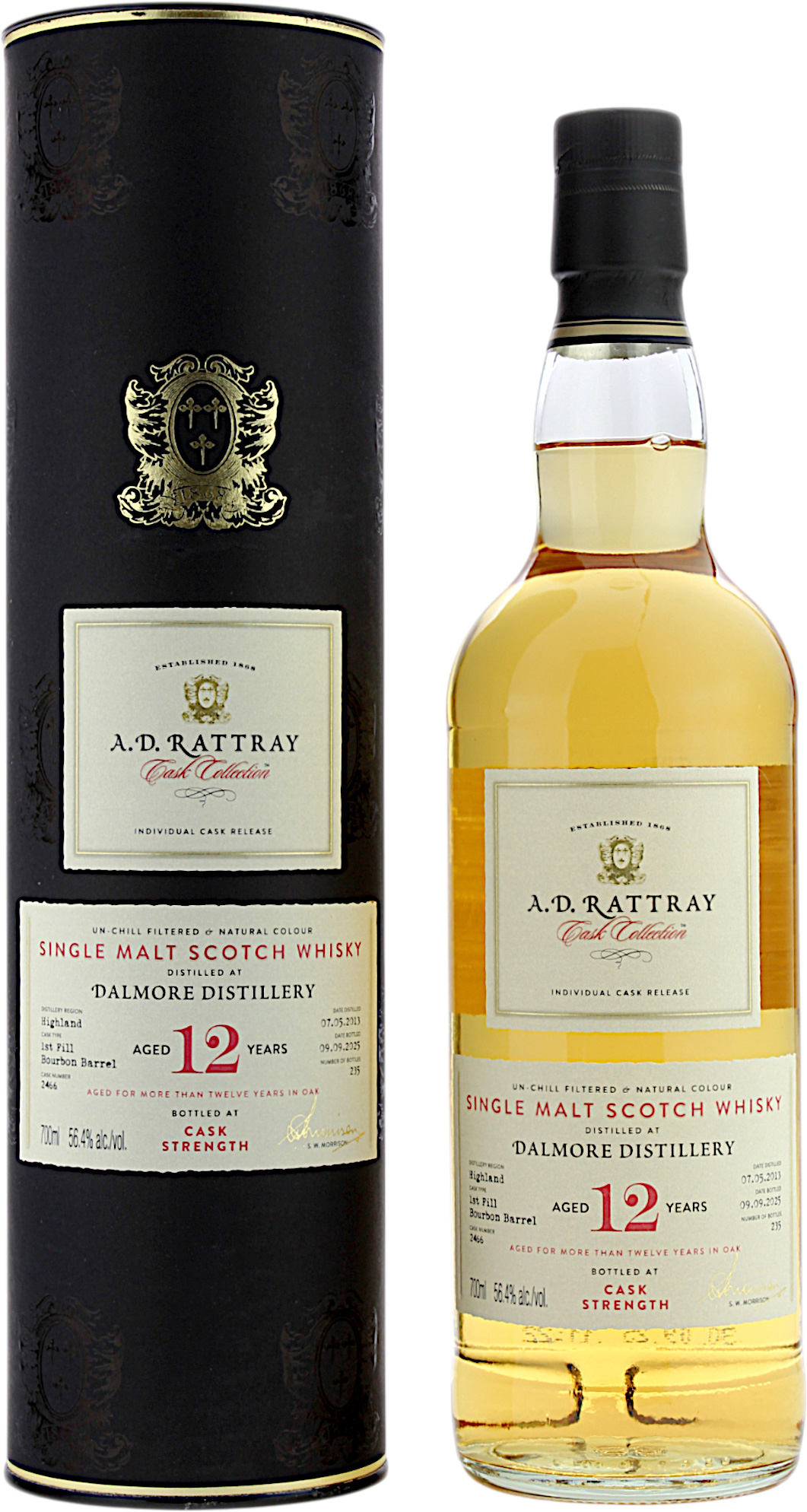 Dalmore 12 Jahre 2013/2025 1st Fill Bourbon Barrel Individual Cask Release A.D. Rattray 56.4% 0,7l