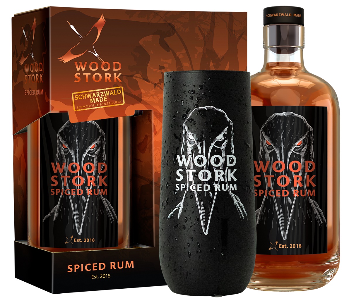 Wood Stork Spiced Rum Geschenkset mit Glas 40.0% 0,5l