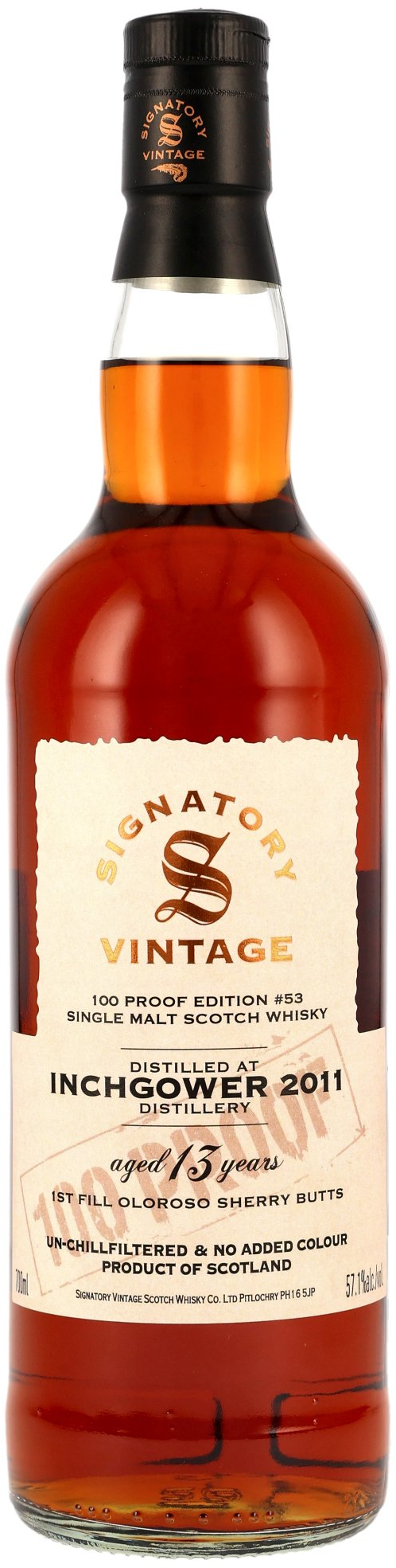 Inchgower 13 Jahre 2011/2025 Signatory 100 Proof Edition #53 57.1% 0,7l