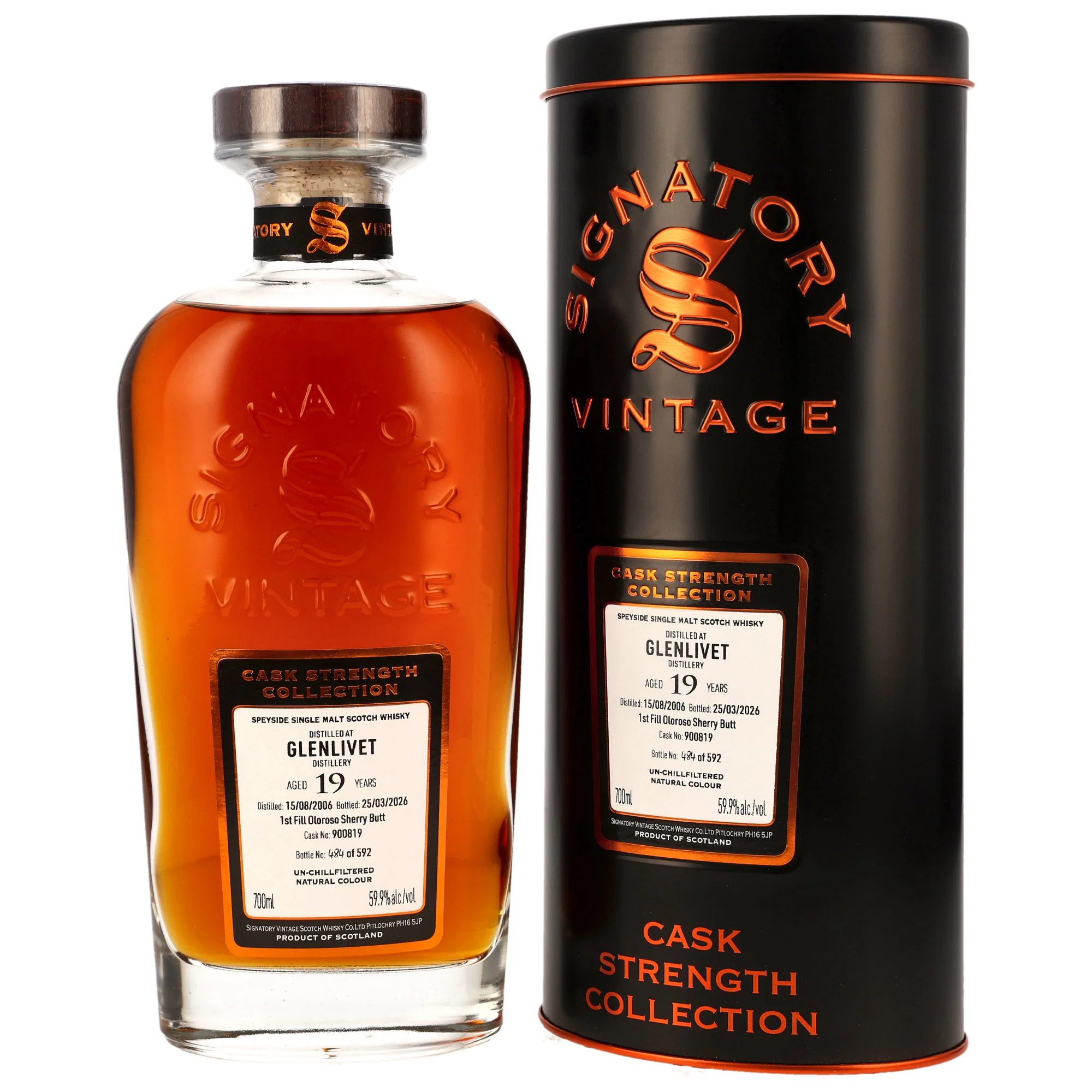 Glenlivet 19 Jahre 2006/2026 1st Fill Oloroso Sherry Butt #900819 - Signatory Vintage CS 59.9% 0,7l