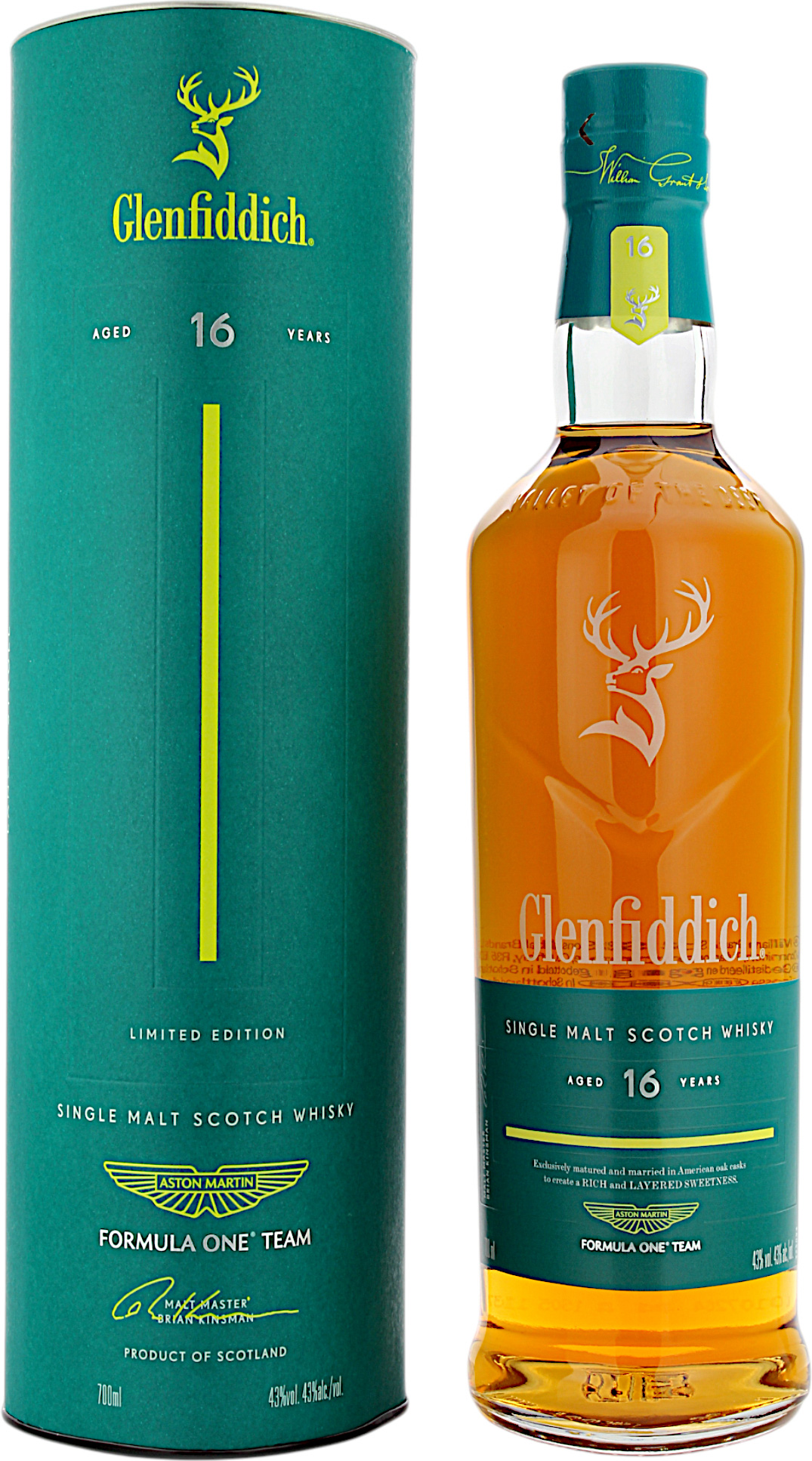 Glenfiddich 16 Jahre Aston Martin Formula One Team Limited Edition 43.0% 0,7l