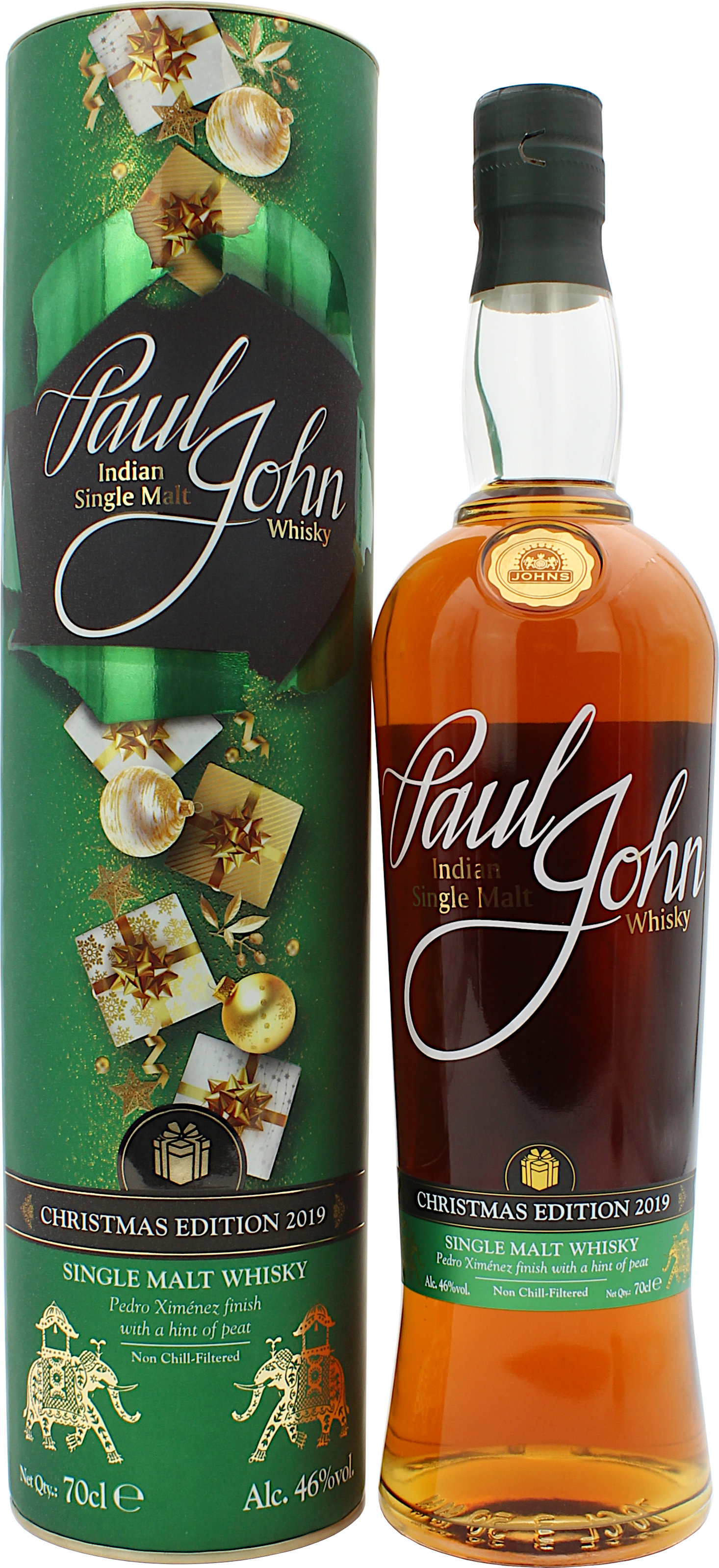Paul John Christmas Edition 2019 Peated PX Sherry Finish (Indien) 46.0% 0,7l
