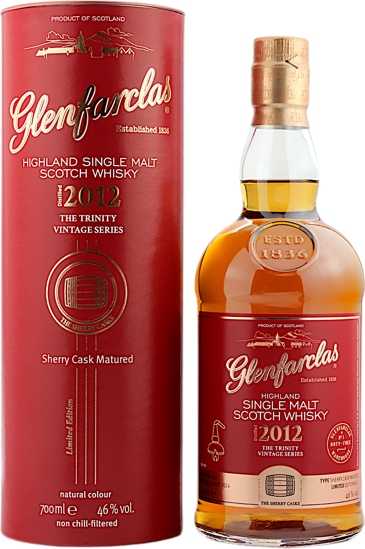 Glenfarclas 2012/2024 Sherry Casks Trinity Vintage Limited Edition No. 1 46.0% 0,7l Glenfarclas 2012/2024 Sherry Casks Trinity Vintage Limited Edition No. 1 46.0% 0,7l