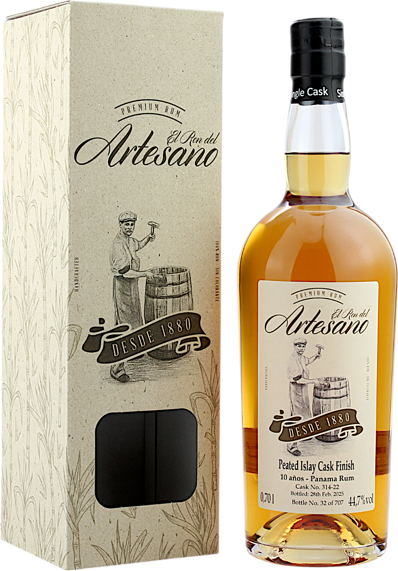 El Ron del Artesano 10 Jahre Peated Islay Cask Finish 44.7% 0,7l