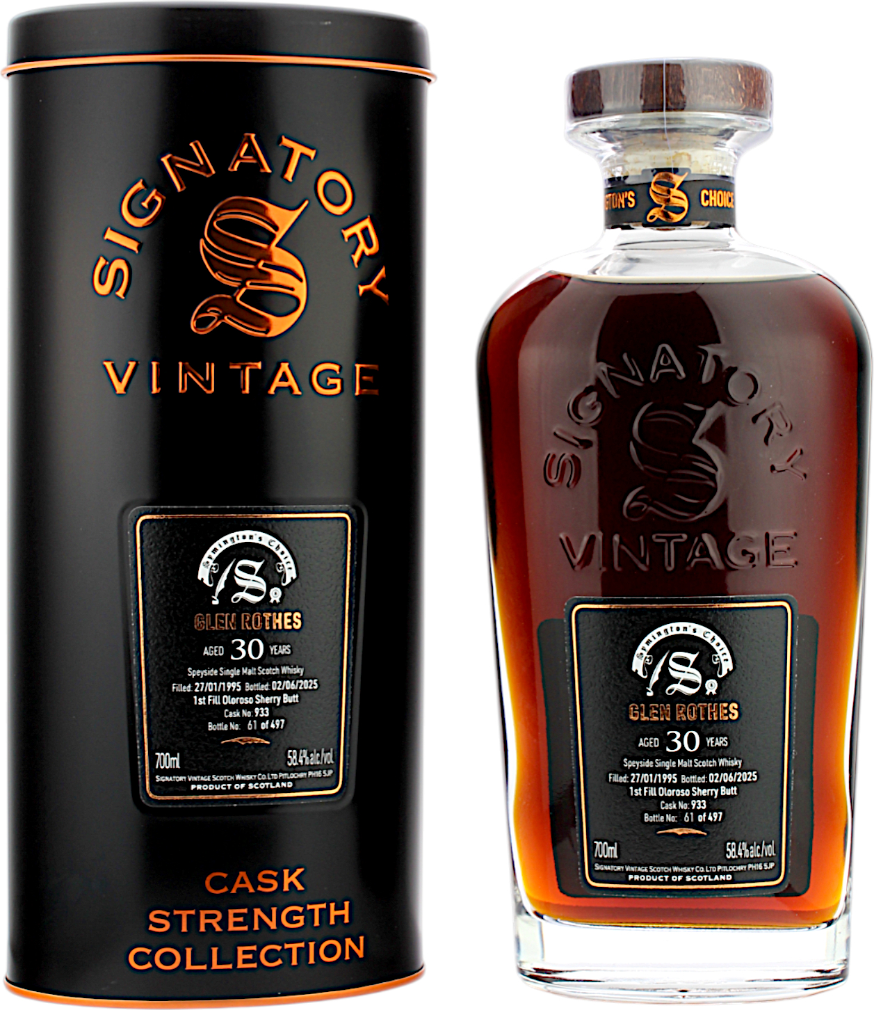 Glenrothes 30 Jahre 1995/2025 #933 - Signatory Symingtons Choice 58.4% 0,7l