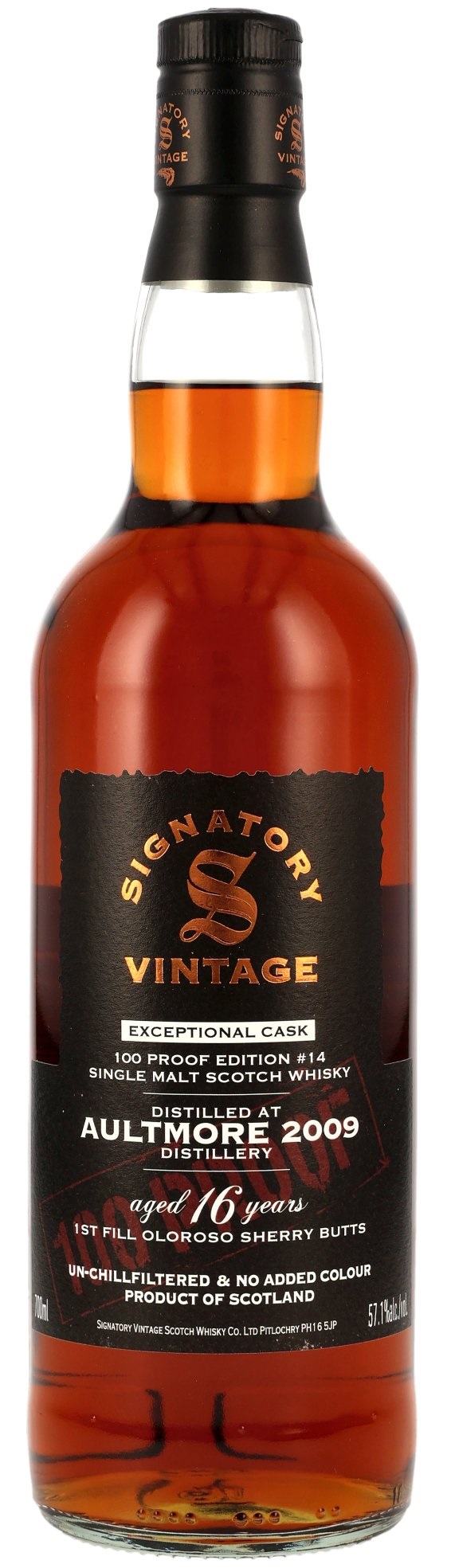 Aultmore 16 Jahre 2009/2025 Exceptional Cask Edition 14 1st Fill Oloroso Sherry 100 Proof Signatory 57.1% 0,7l