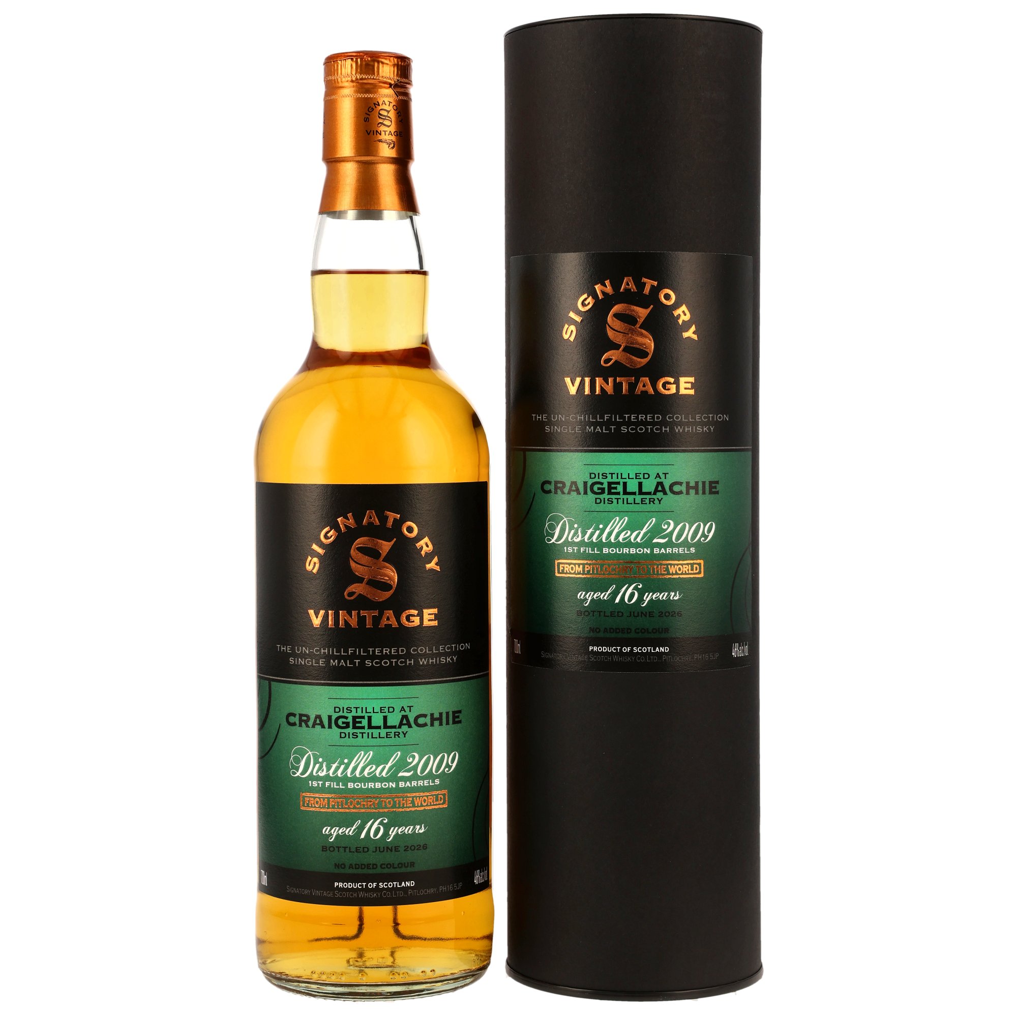 Craigellachie 16 Jahre 2009/2026 1st Fill Bourbon Barrels Signatory Vintage 46.0% 0,7l