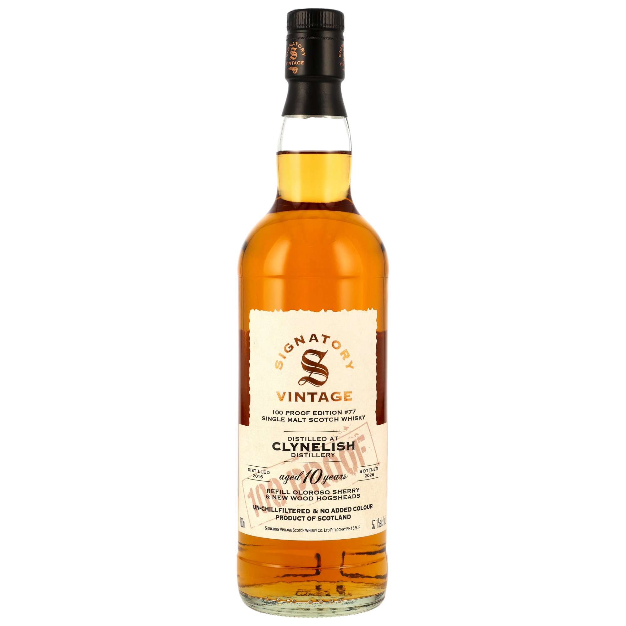Clynelish 10 Jahre 2016/2026 Oloroso & New Wood Signatory 100 Proof Edition #77 57.1% 0,7l