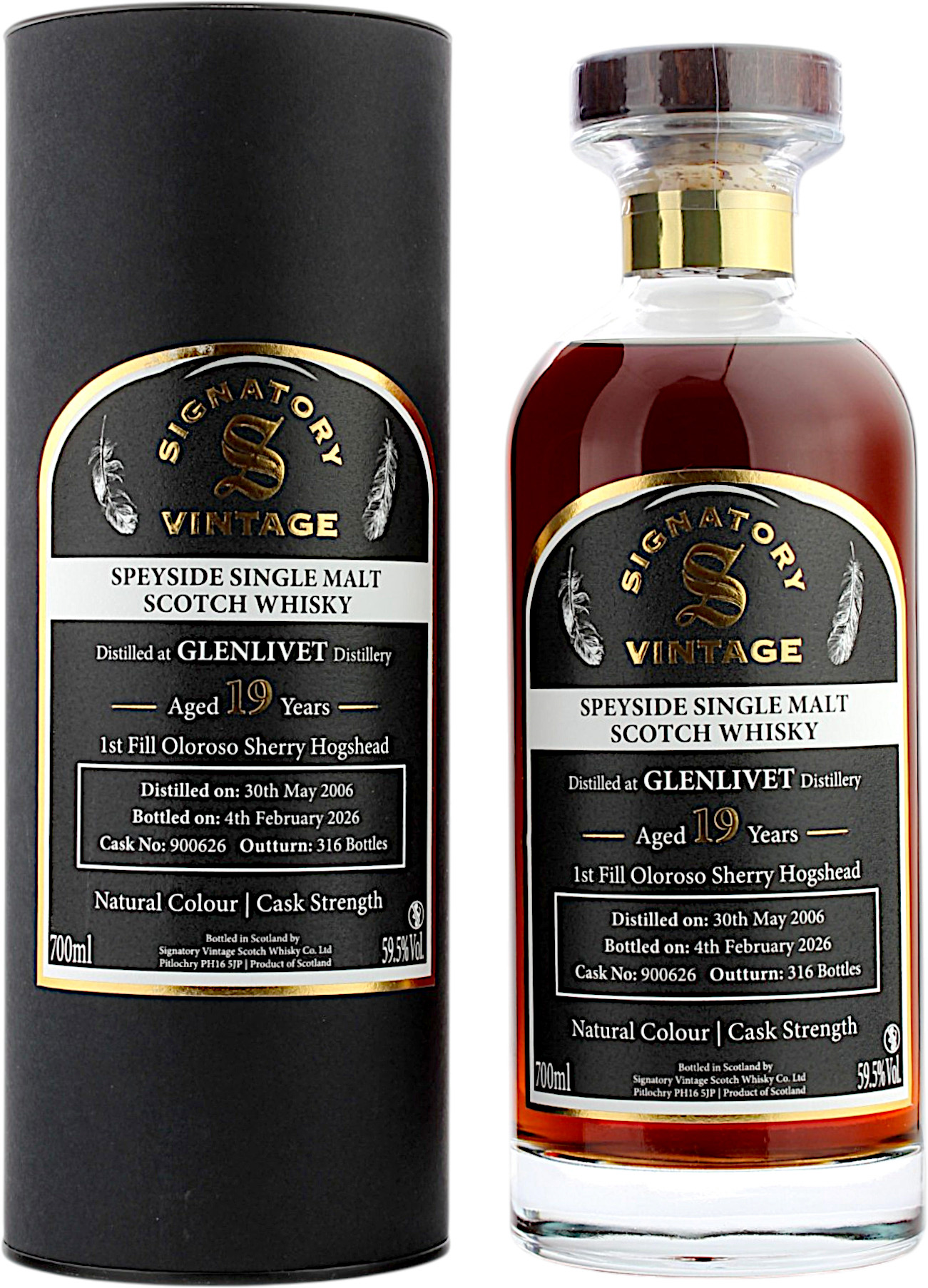 Glenlivet 19 Jahre 2006/2026 1st Fill Oloroso Sherry Hogshead #900626 Signatory Ibisco Decanter 59.5% 0,7l