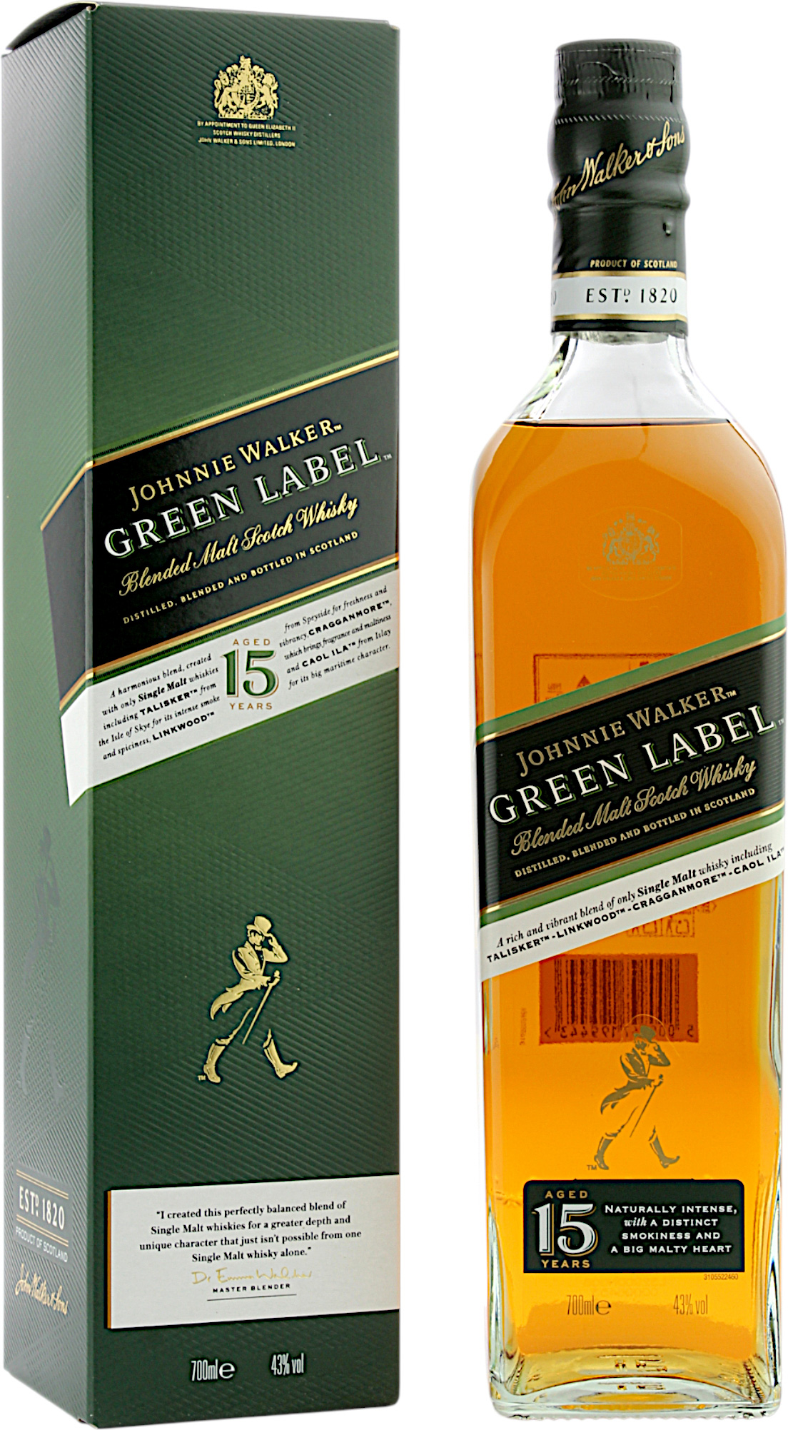 Johnnie Walker Green Label 15 Jahre 43.0% 0,7l