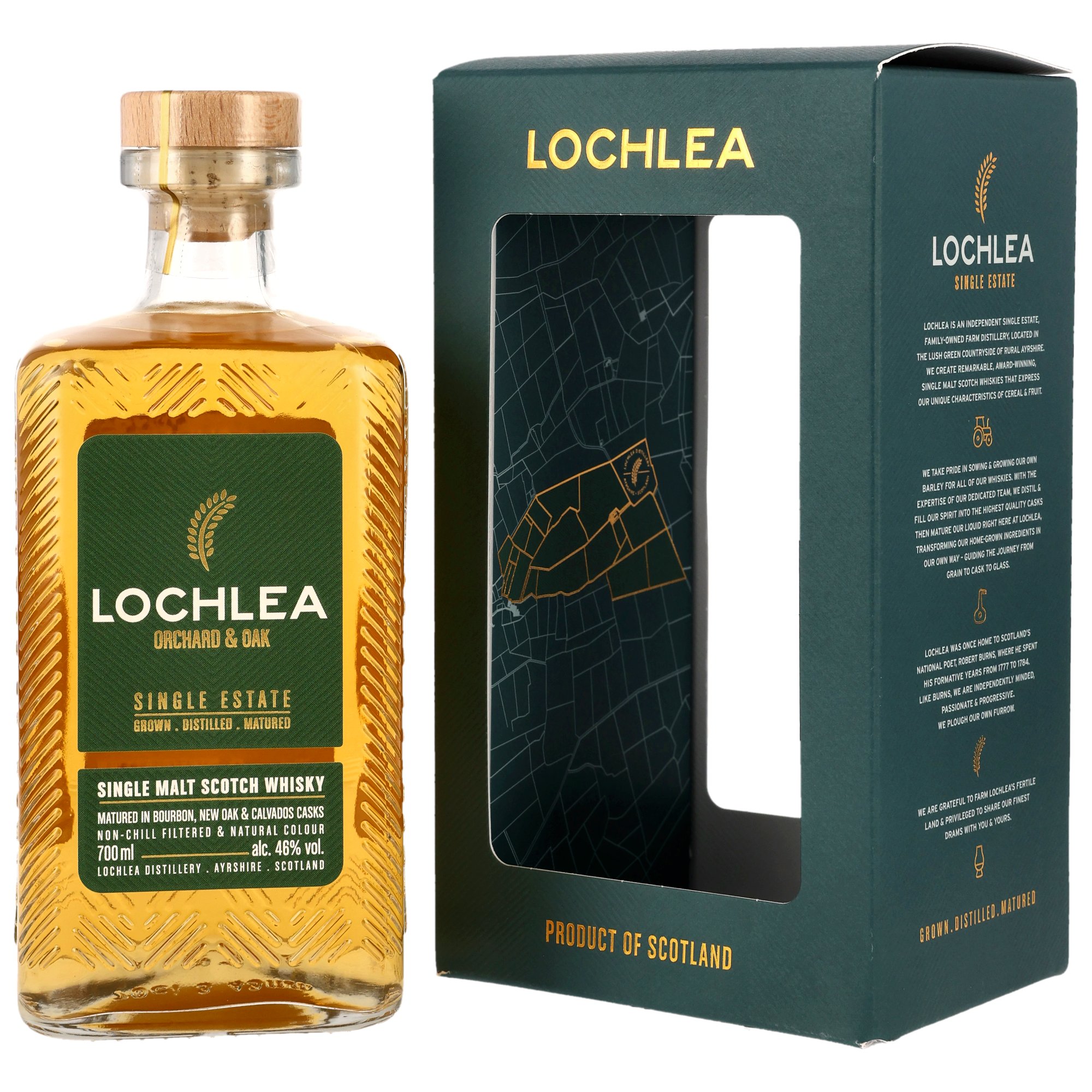 Lochlea Distillery Orchard & Oak - Bourbon, New Oak & Calvados Casks 46.0% 0,7l