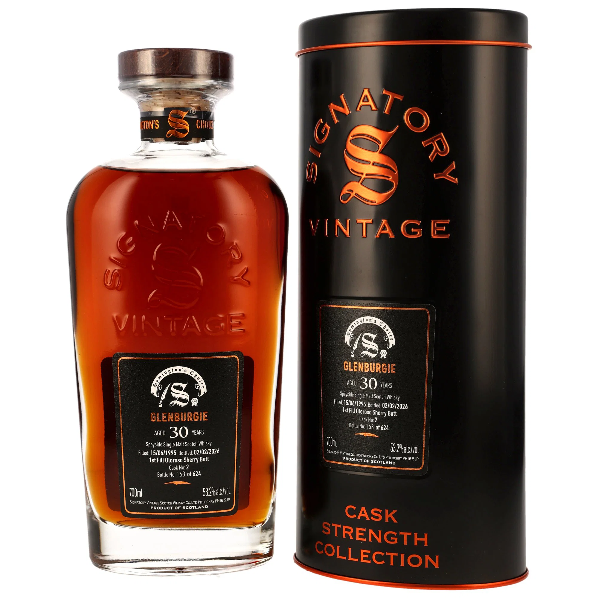 Glenburgie 30 Jahre 1995/2026 1st Fill Oloroso Sherry Butt #2 Signatory Symingtons Choice 53.2% 0,7l