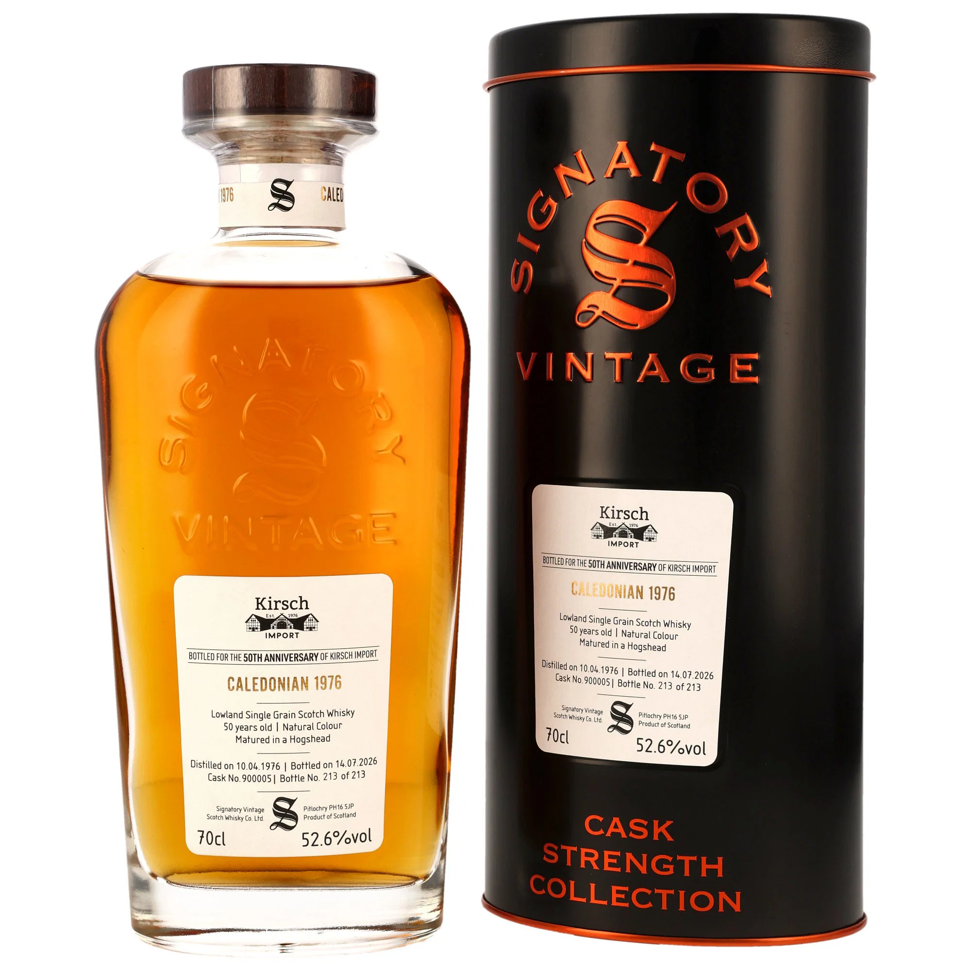 Caledonian 50 Jahre 1976/2026 Single Grain Hogshead #900005 Sig CS 50th Anniversary Kirsch Import 52.6% 0,7l