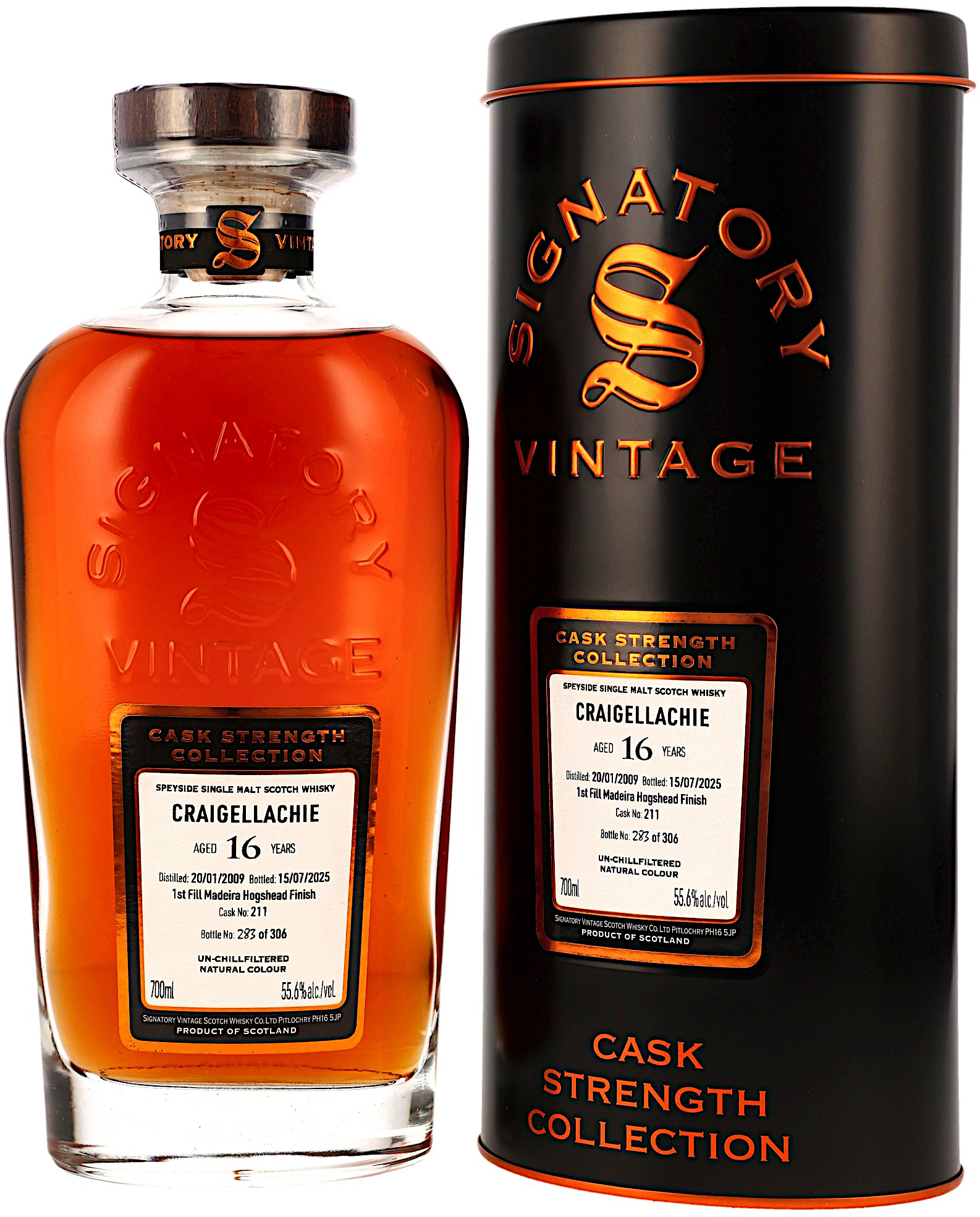 Craigellachie 16 Jahre 2009/2025 1st Fill Madeira Hogshead Finish #211 Signatory Cask Strength 55.6% 0,7l
