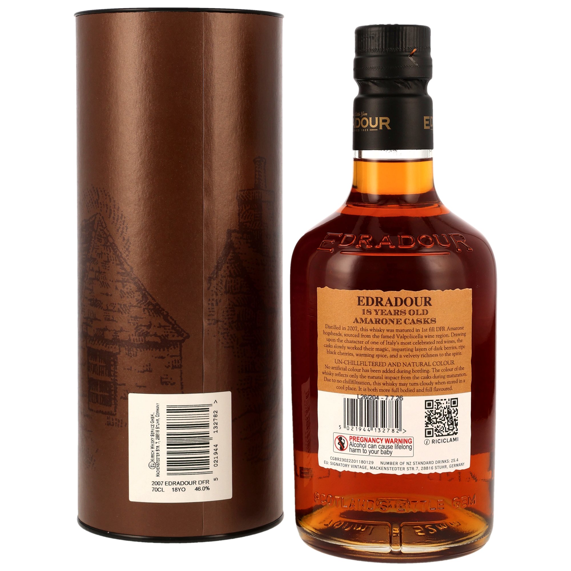 Edradour 18 Jahre 1st Fill DFR Amarone Casks 46.0% 0,7l – Ansicht 2