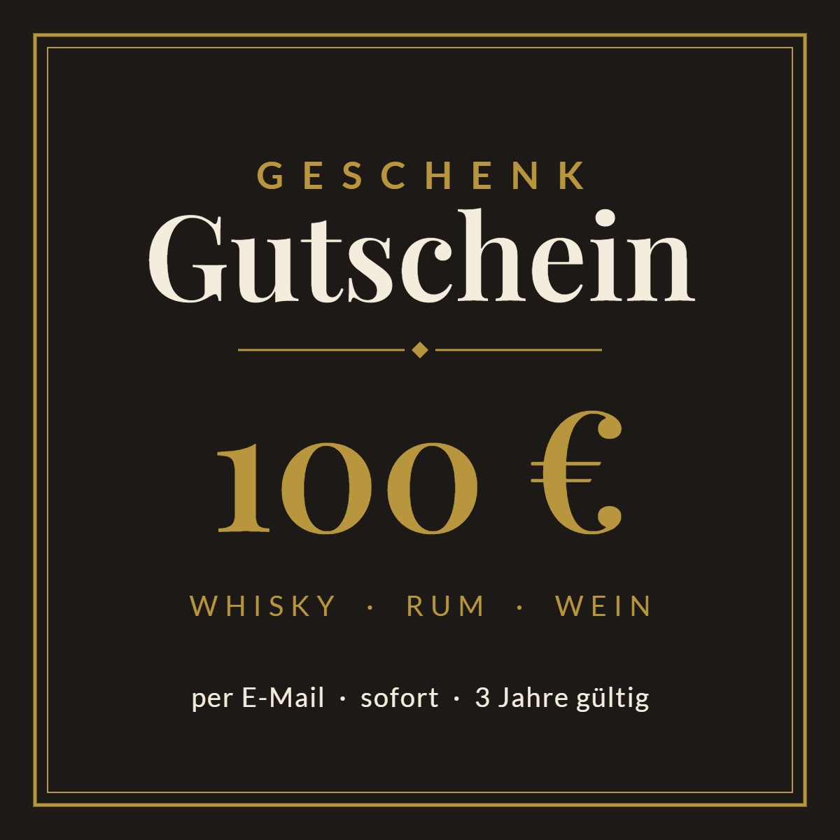 Geschenkgutschein 100 € – Whisky, Rum und Wein