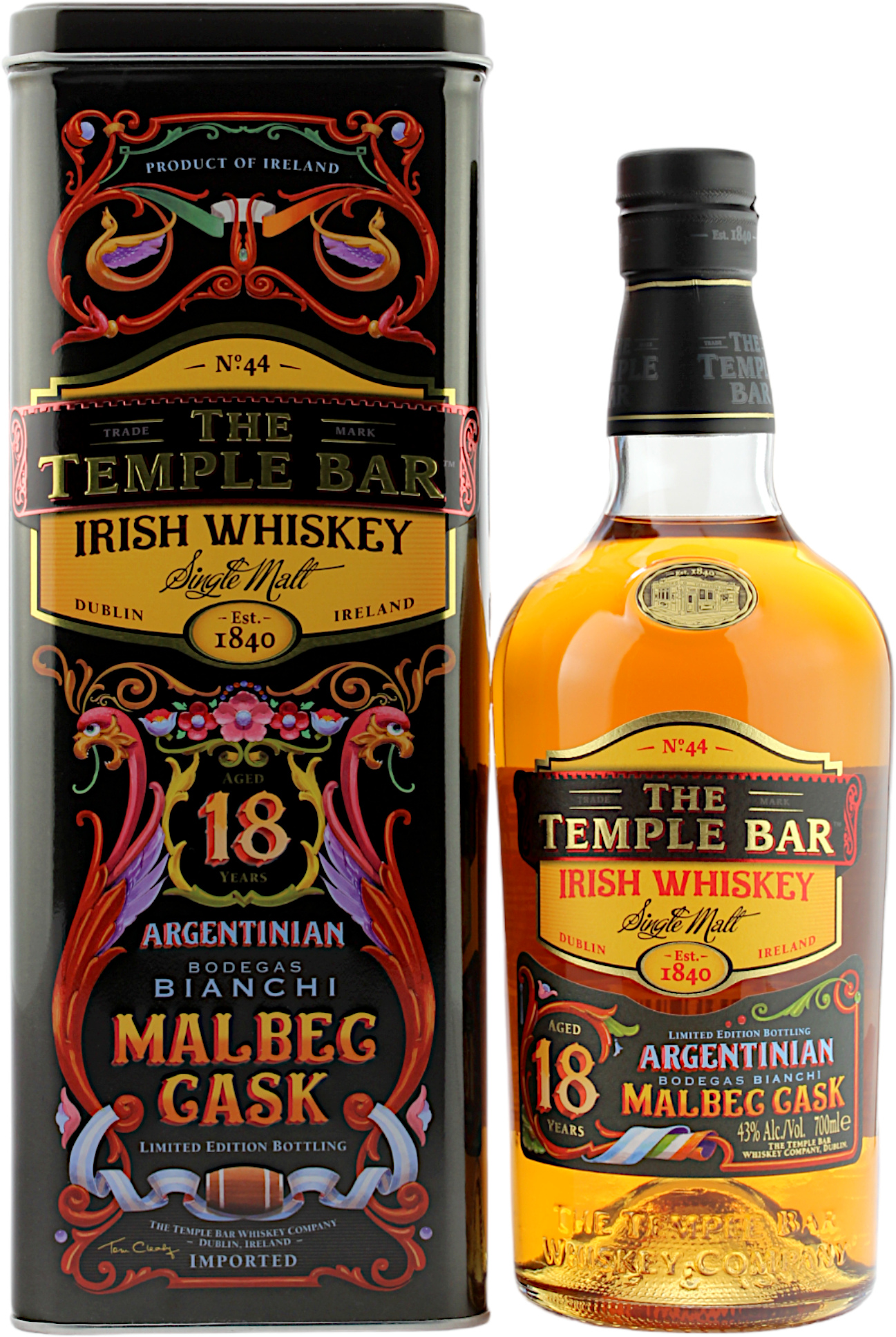 The Temple Bar 18 Jahre Malbec Cask Finish 43.0% 0,7l