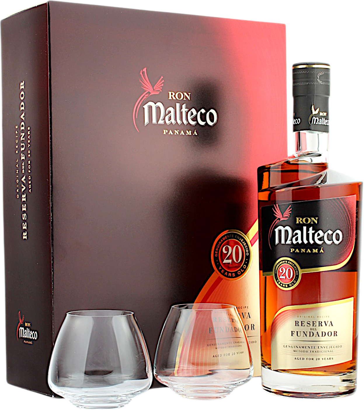 Ron Malteco 20 Jahre Geschenkset mit 2 Tumblern 40.0% 0,7l