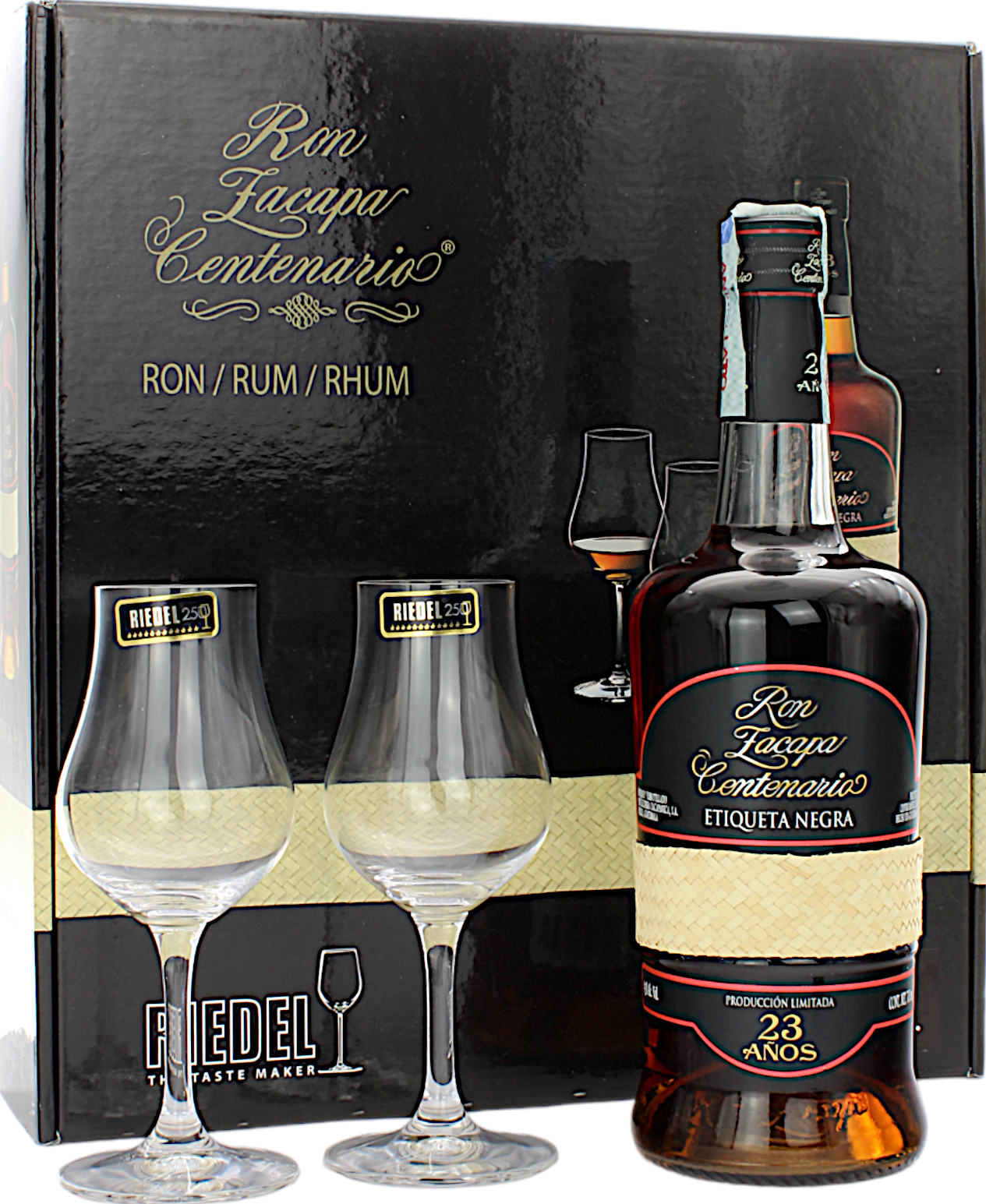 Ron Zacapa Centenario Etiqueta Negra Geschenkset mit 2 Gläser 43.0% 0,7l