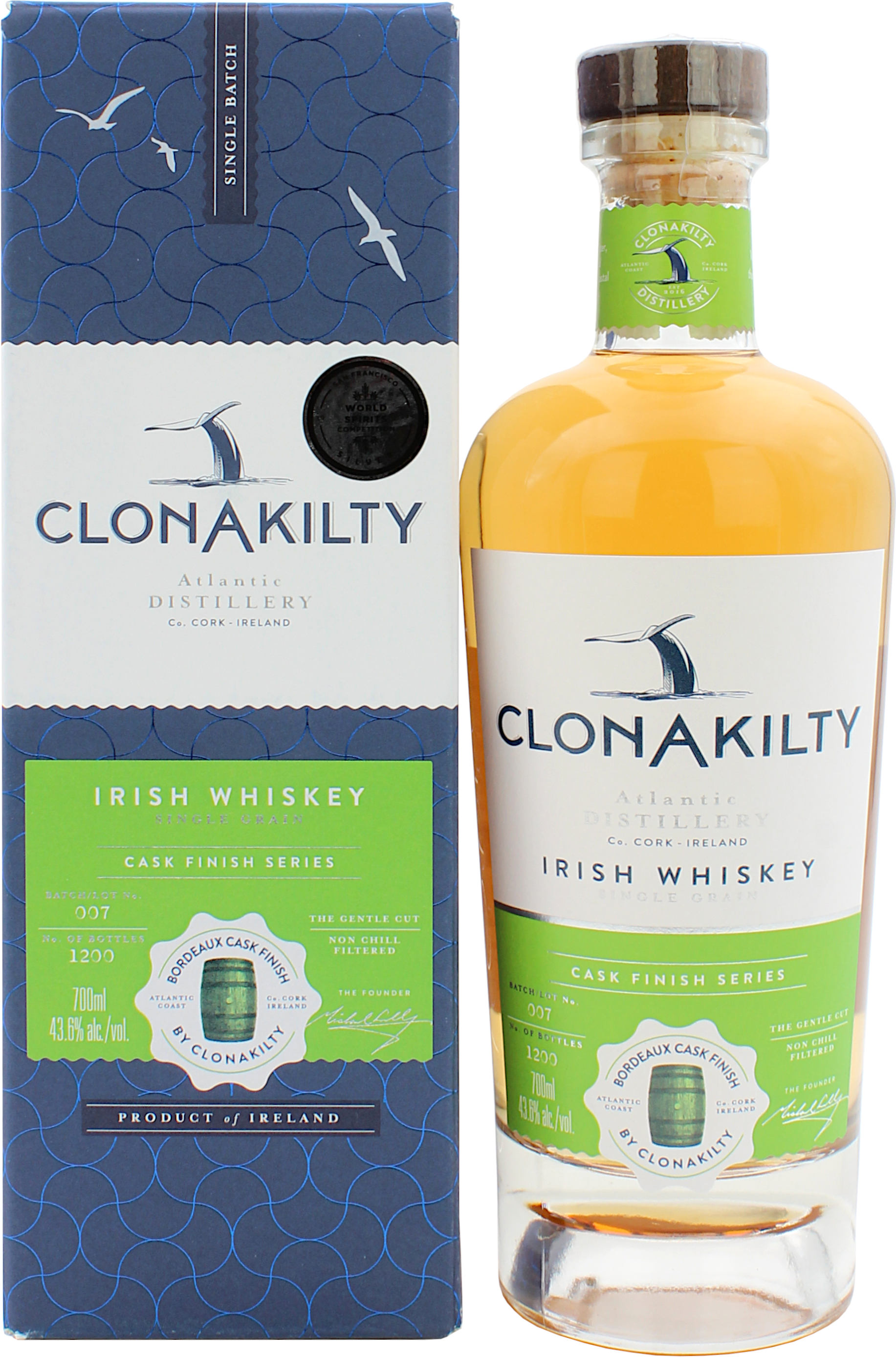Clonakilty Irish Whiskey Single Grain Bordeaux Cask Finish 43.6% 0,7l