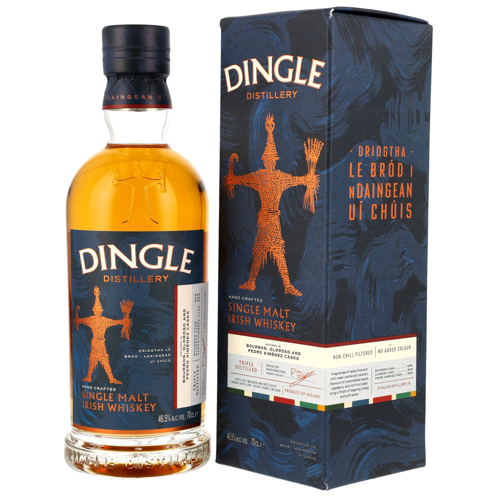 Dingle Single Malt Irish Whiskey - Bourbon, Oloroso Sherry & PX Sherry Casks 46.5% 0,7l