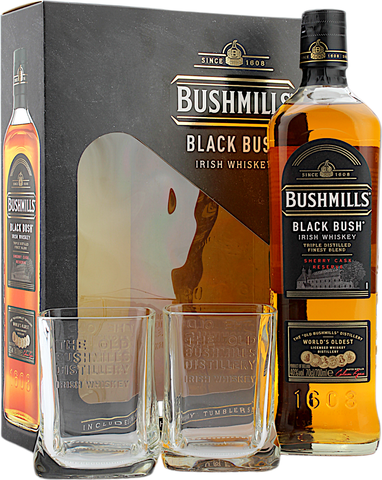 Bushmills Black Bush Geschenkset mit 2 Tumblern 40.0% 0,7l