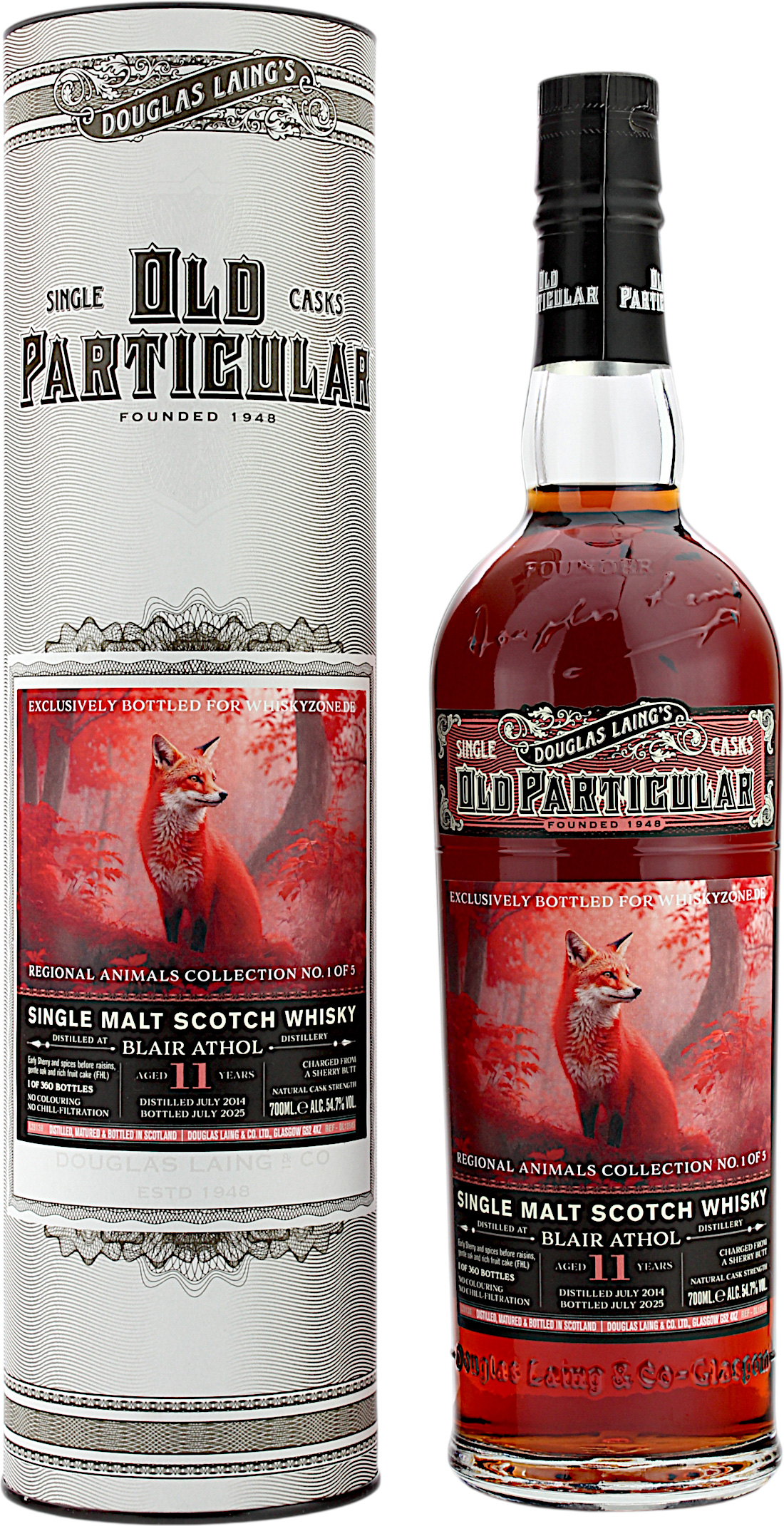 Blair Athol 11 Jahre 2014/2025 Whiskyzone Sherry Cask Regional Animals 1/5 Old Particular 54.7% 0,7l