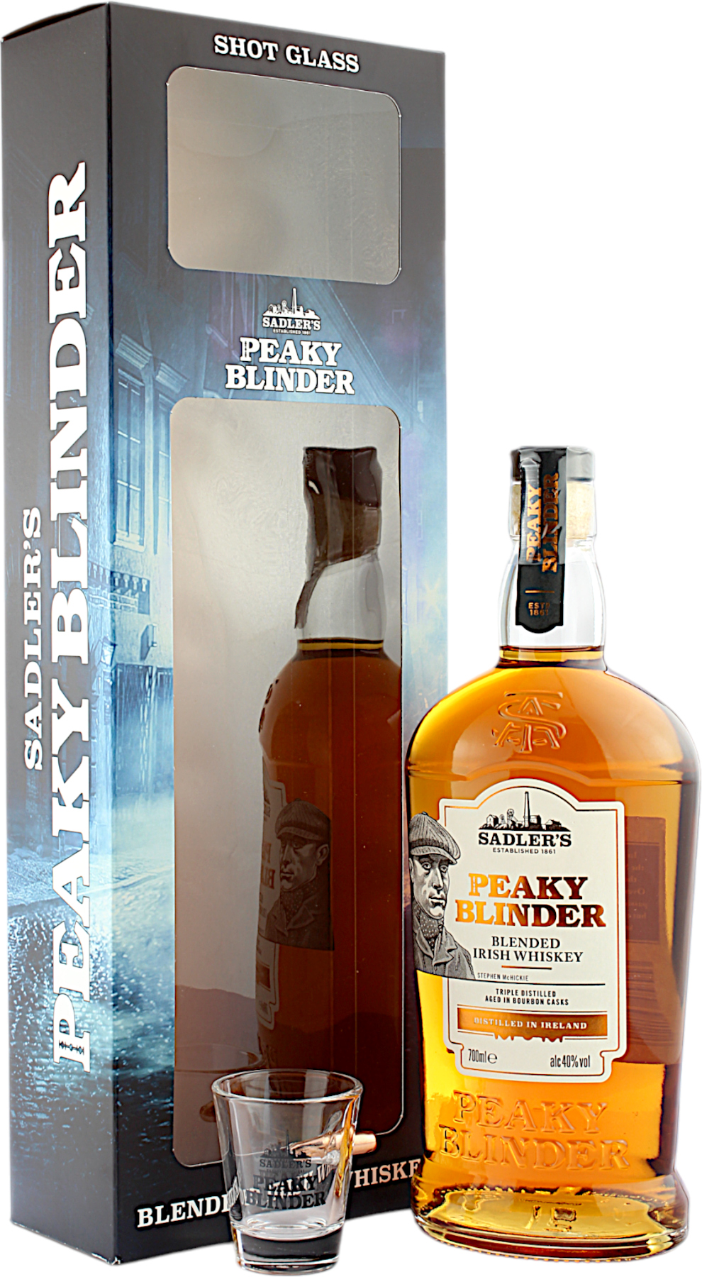 Peaky Blinder Irish Whiskey Geschenkset mit Glas 40.0% 0,7l