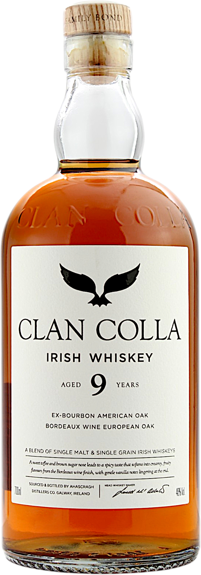 Clan Colla 9 Jahre Bordeaux Finish Irish Whiskey 46.0% 0,7l