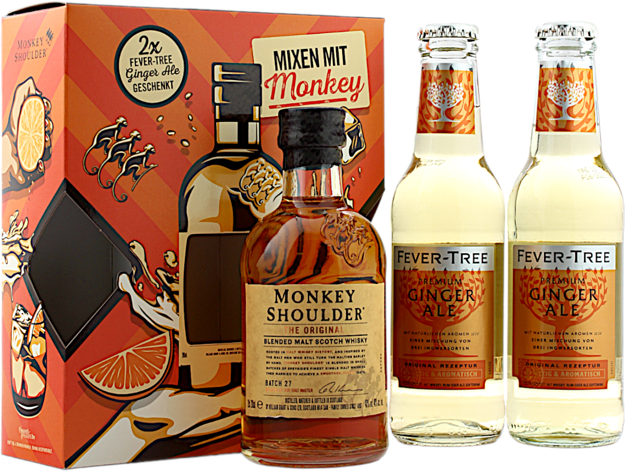 Monkey Shoulder - Fever Tree Ginger Monkey Gift Pack Whisky