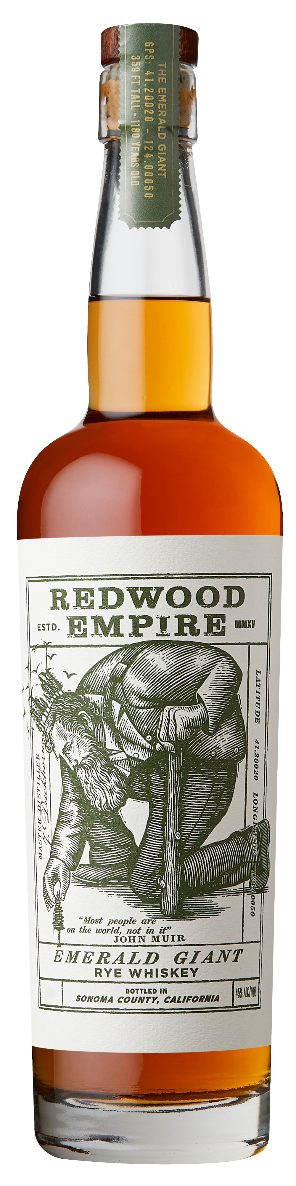 Redwood Empire Emerald Giant Rye Whiskey 45.0% 0,7l