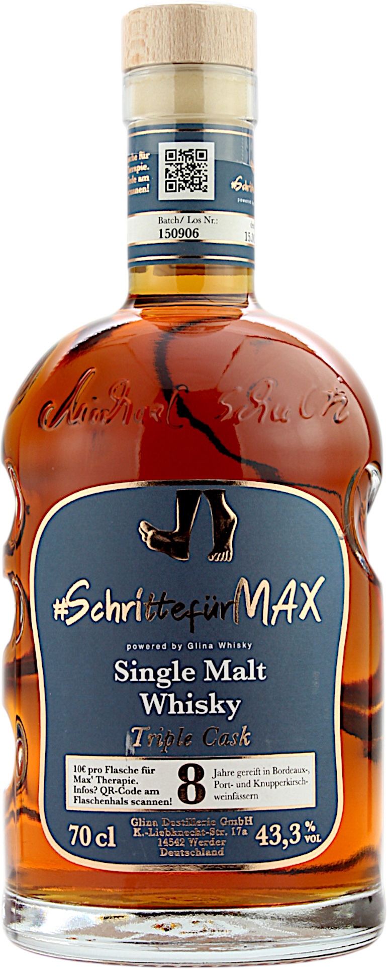 Glina Whisky 8 Jahre SchrittefürMax Triple Cask 43.3% 0,7l