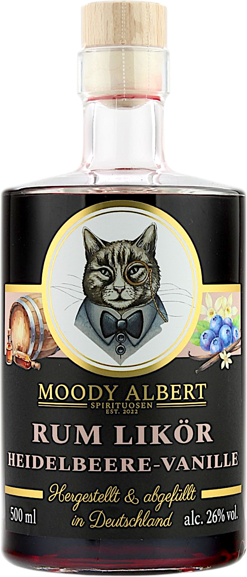 Moody Albert Heidelbeere-Vanille Rum Likör 26.0% 0,5l
