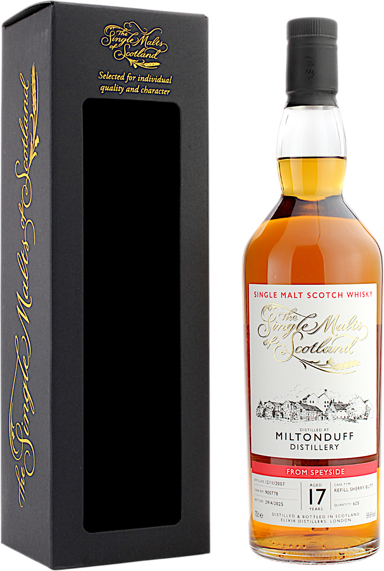 Miltonduff 17 Jahre 2007/2025 Refill Sherry Butt #900778 SMos 59.6 0,7l