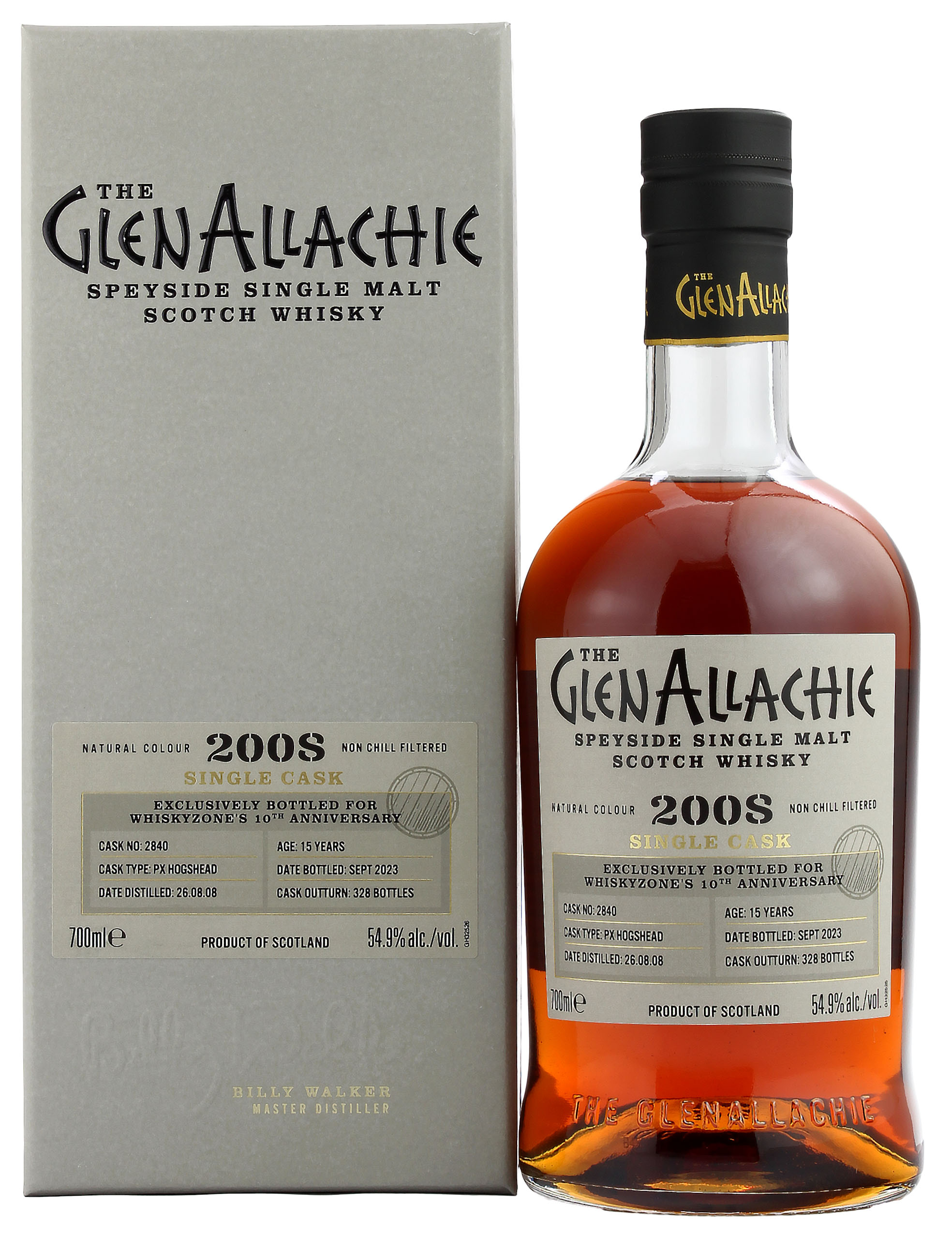 Glenallachie 15 Jahre 2008/2023 PX Sherry Single Cask 10th Anniversary Whiskyzone.de 54.9% 0,7l