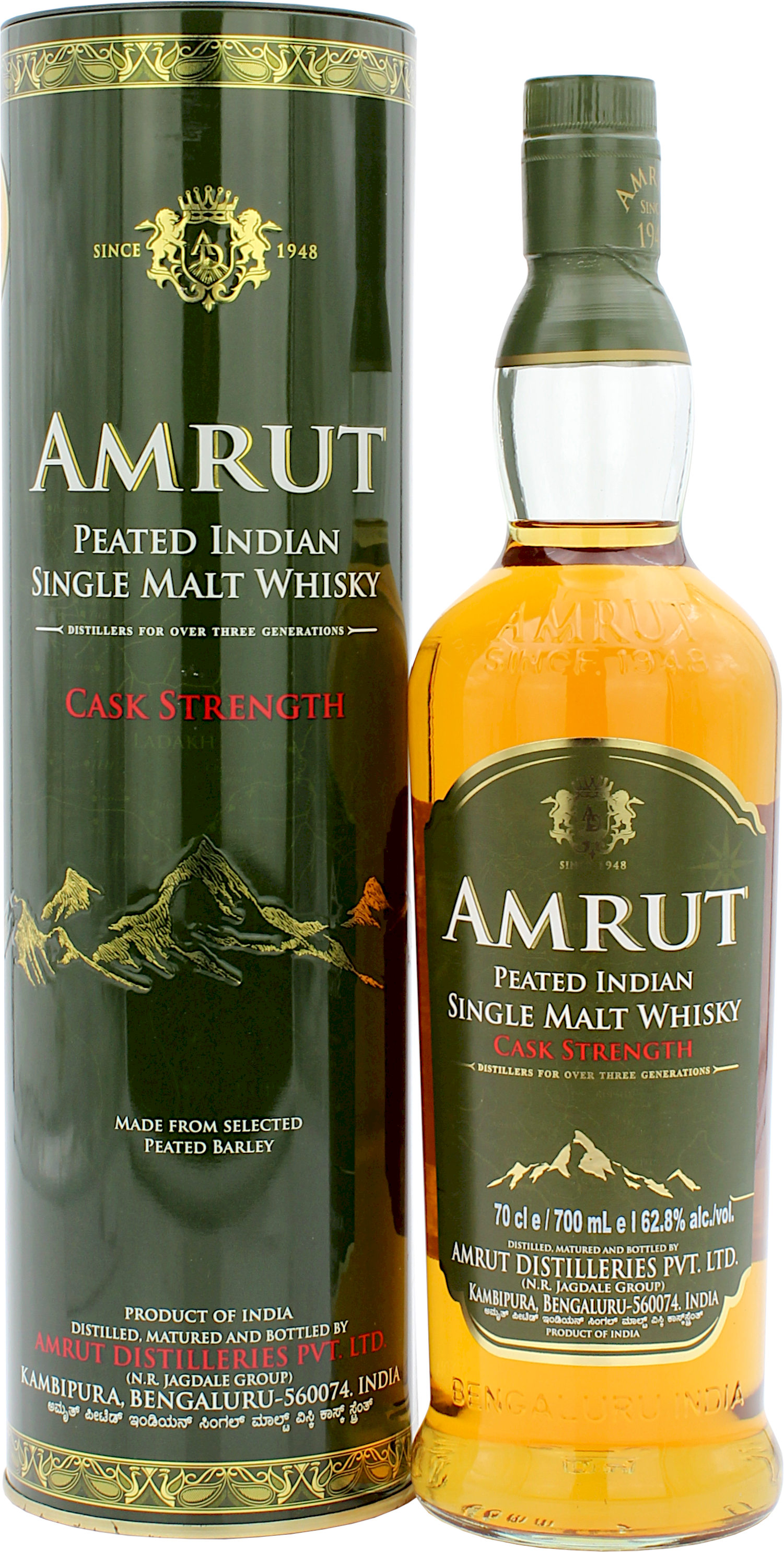 Amrut Peated Cask Strength Single Malt (Indien) 62.8% 0,7l