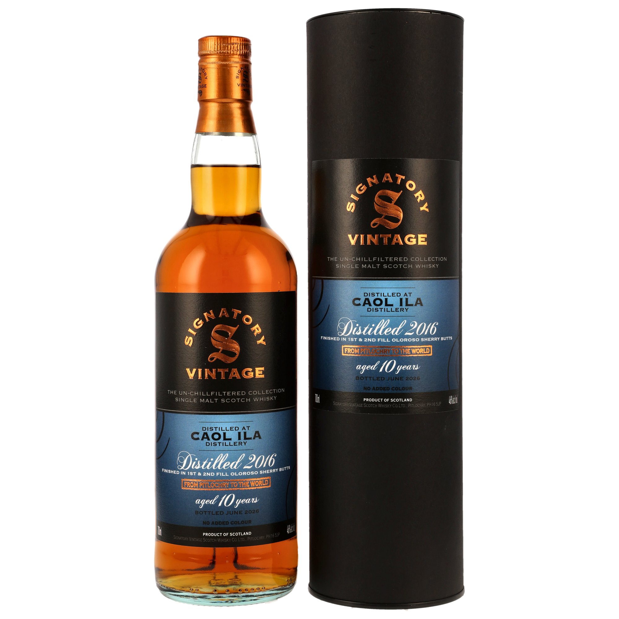 Caol Ila 10 Jahre 2016/2026 1st and 2nd Fill Oloroso Sherry Butts Finish Signatory Vintage 46.0% 0,7l