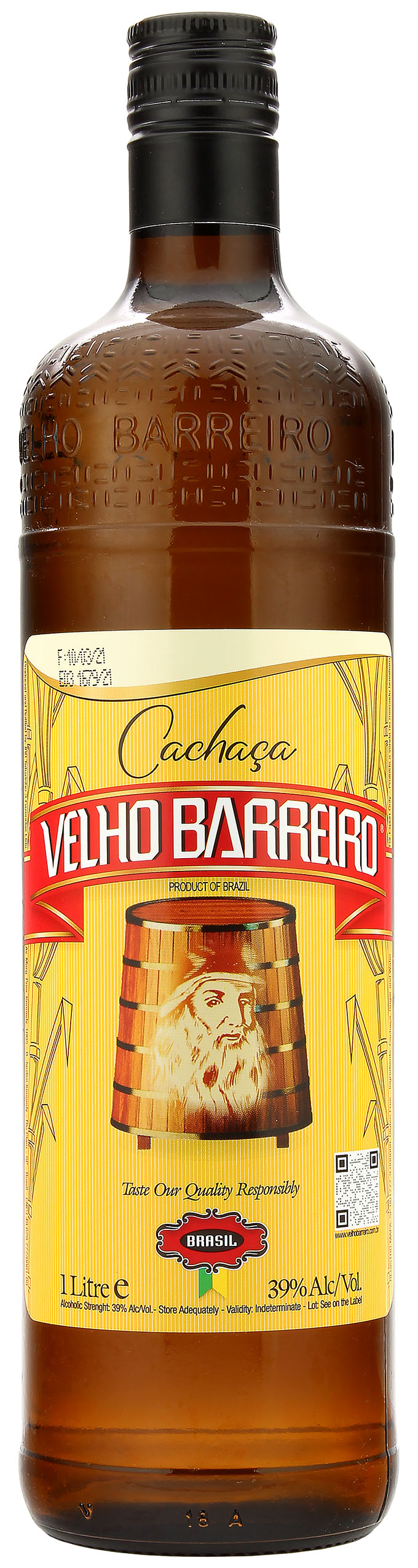 Velho Barreiro Silver Cachaça 39.0% 1l
